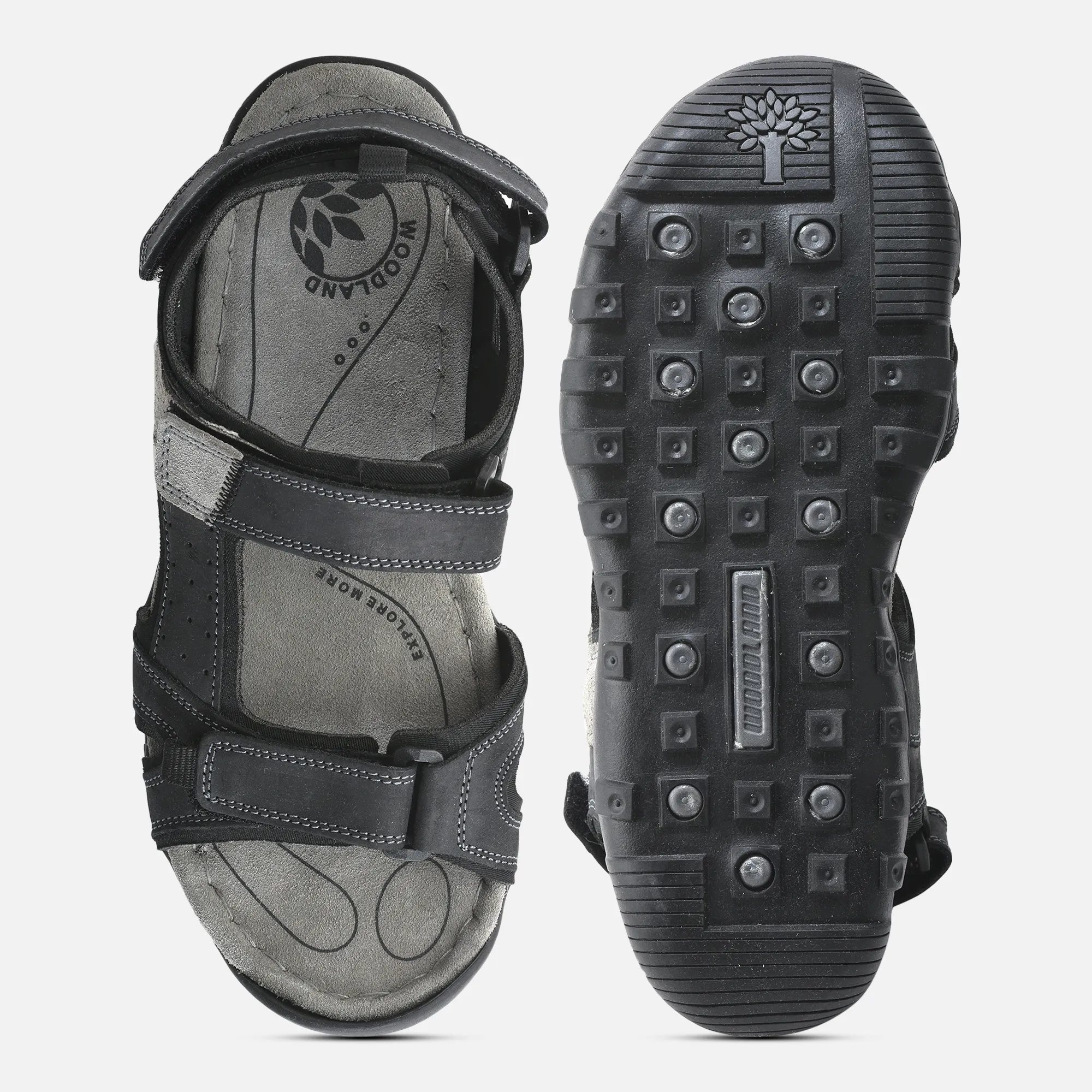 Classic Black Nubuck Men’s Sandals by Woodland

 - Thumbnail 8