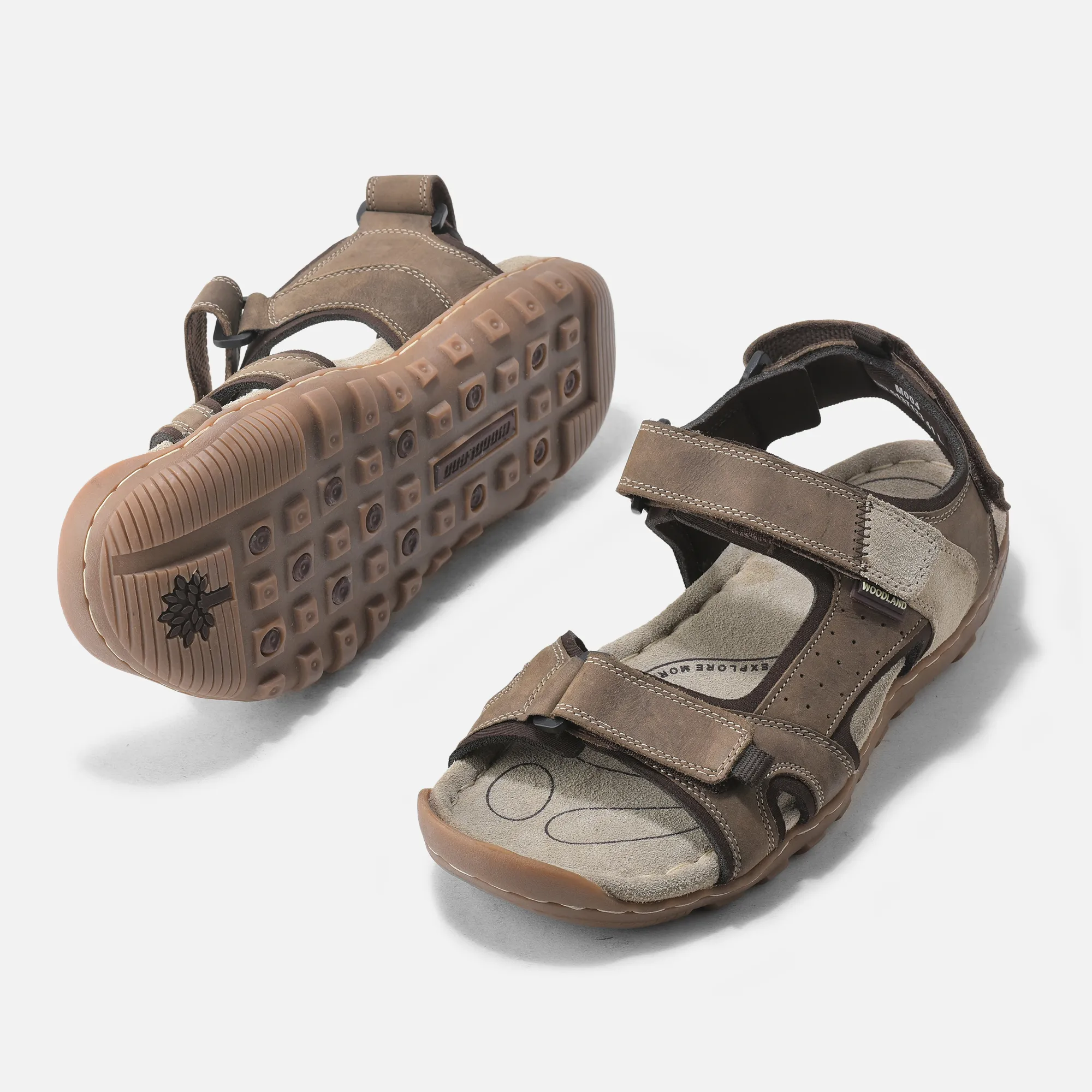 Dubai Khaki Nubuck Men’s Sandals by Woodland

 - Thumbnail 3