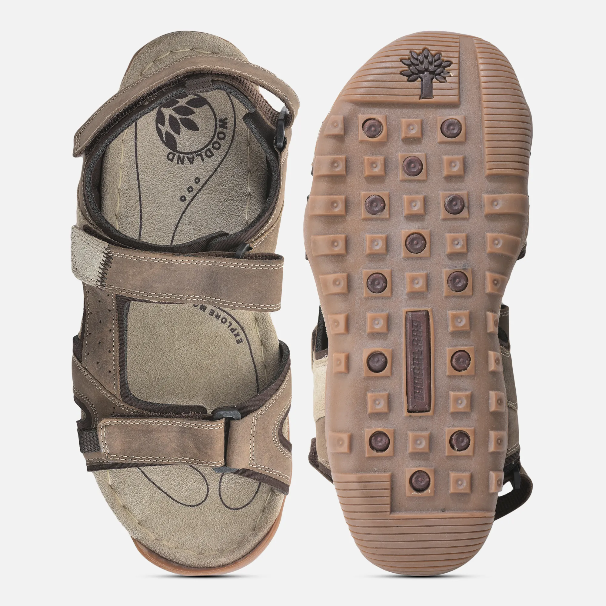 Dubai Khaki Nubuck Men’s Sandals by Woodland

 - Thumbnail 8