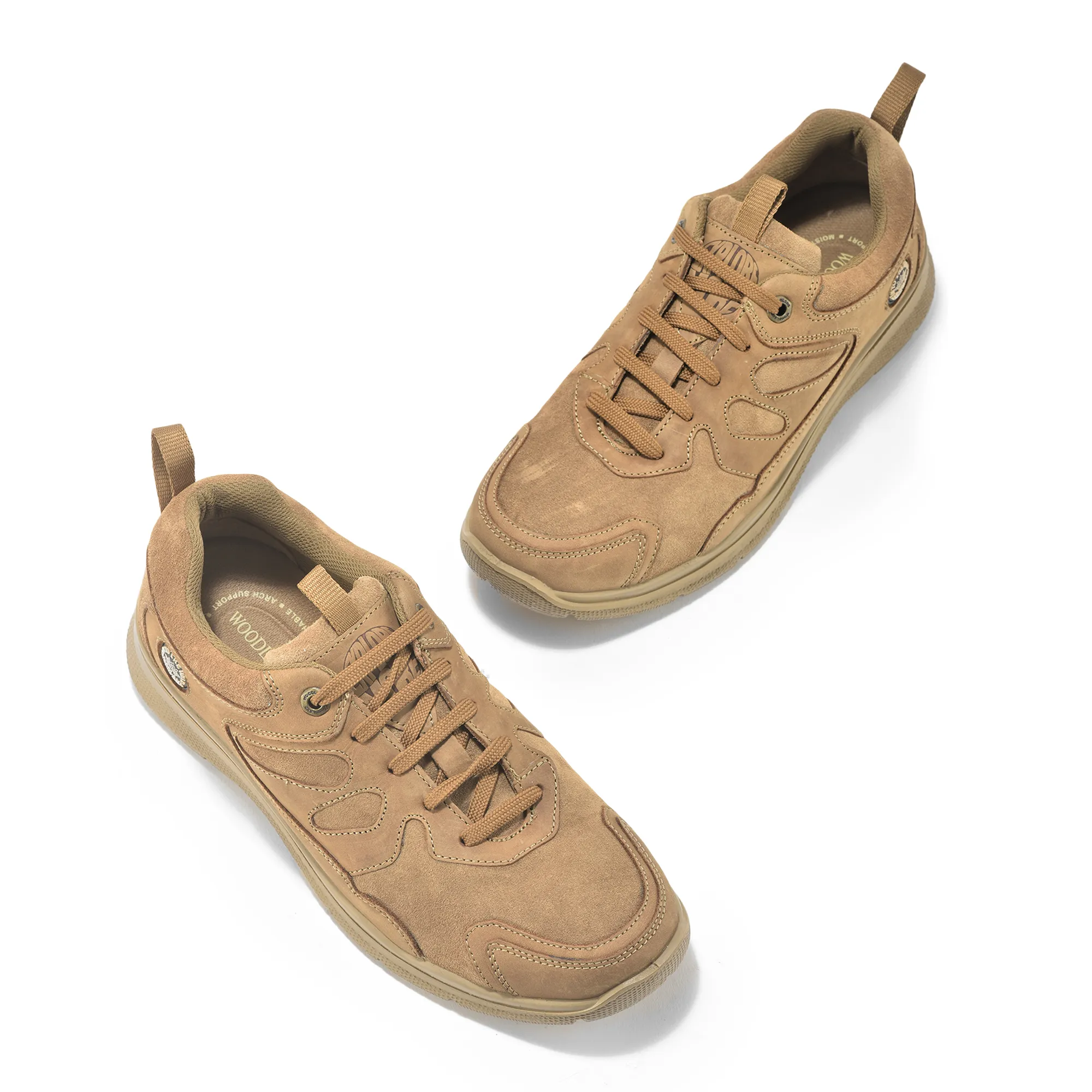 Camel Nubuck Men Casual Lace Up Shoes - Thumbnail 2