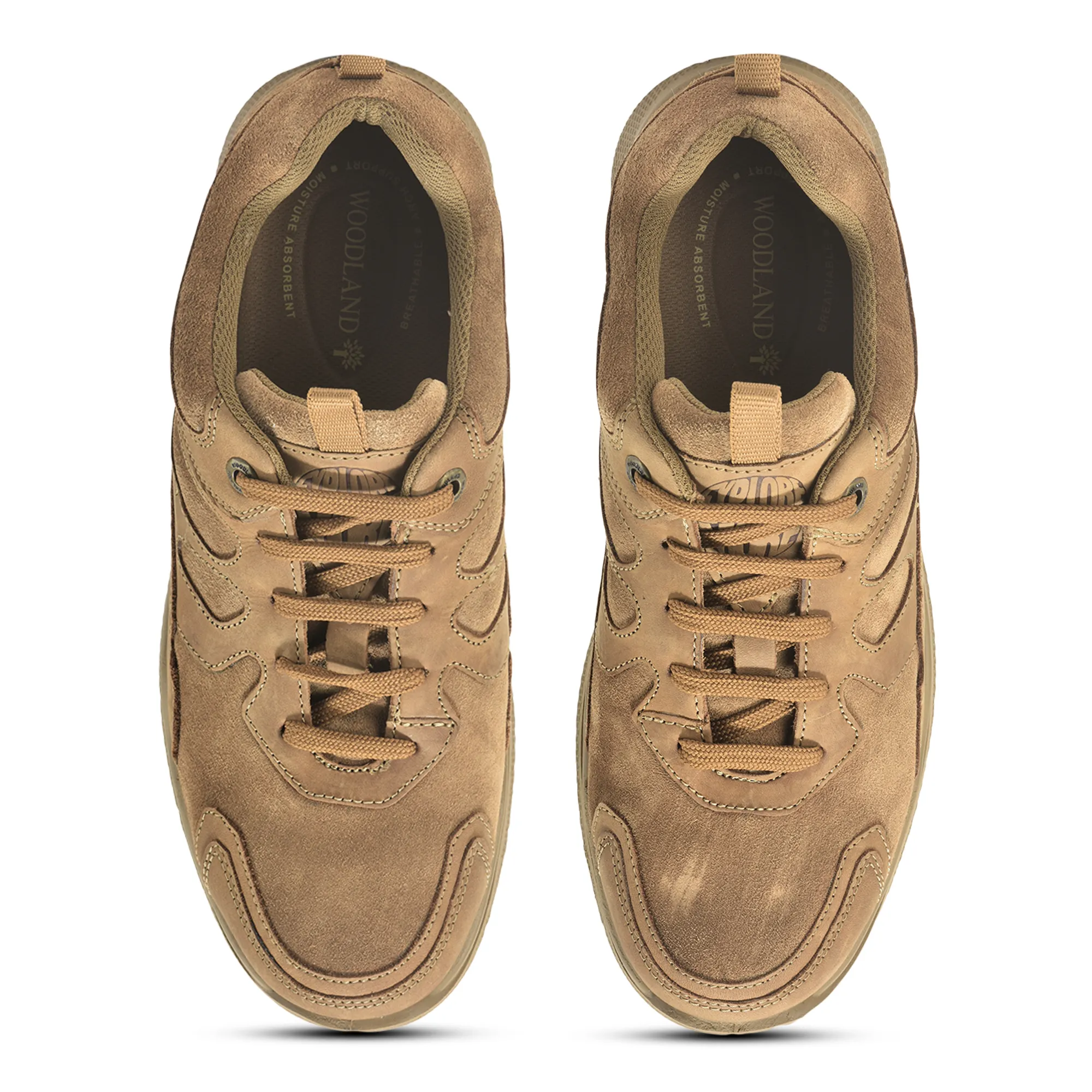 Camel Nubuck Men Casual Lace Up Shoes - Thumbnail 3