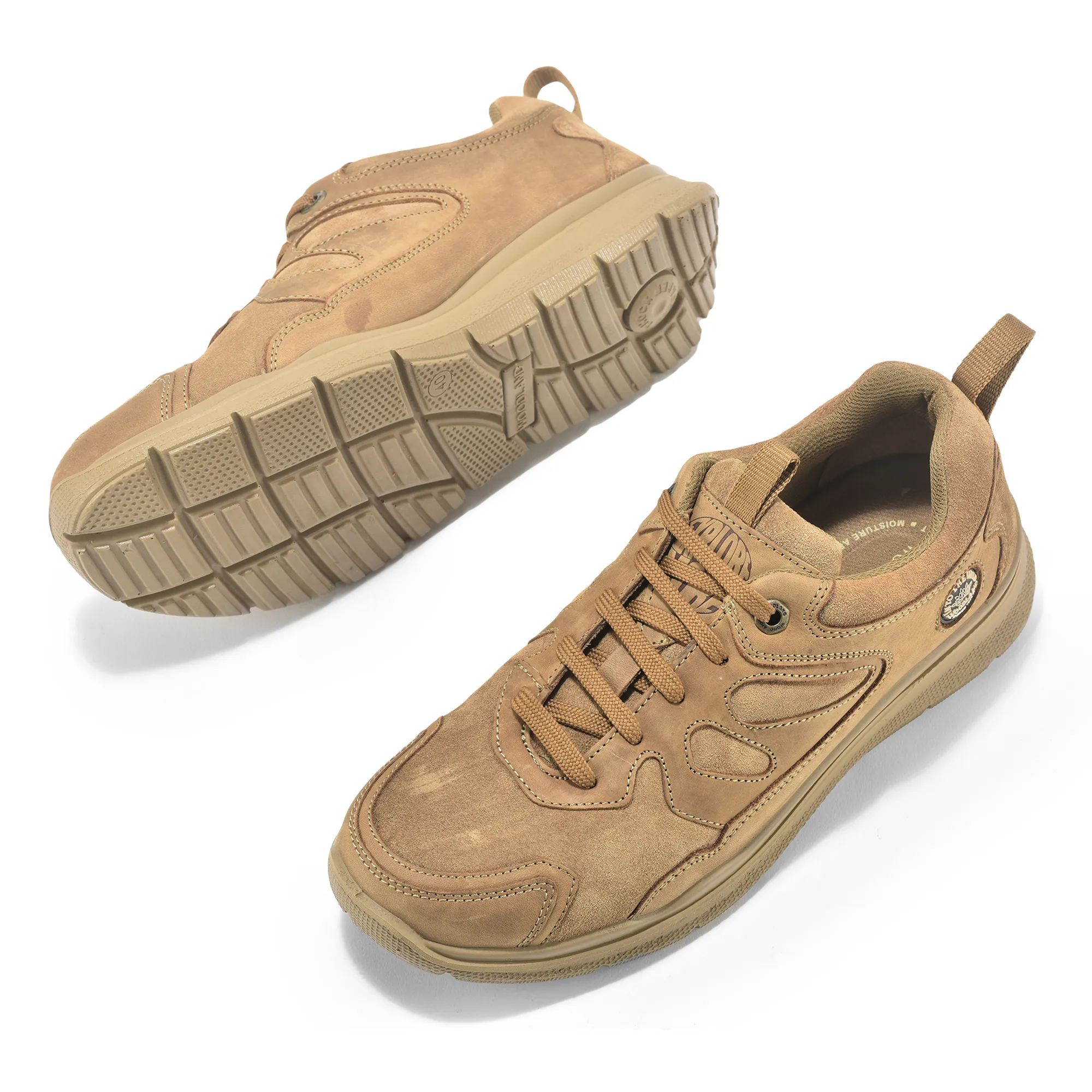 Camel Nubuck Men Casual Lace Up Shoes - Thumbnail 4