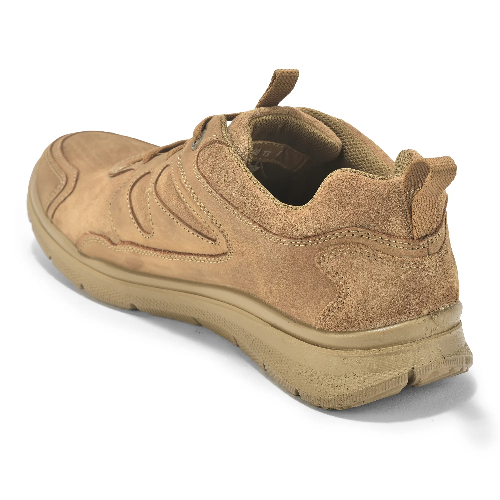 Camel Nubuck Men Casual Lace Up Shoes - Thumbnail 5