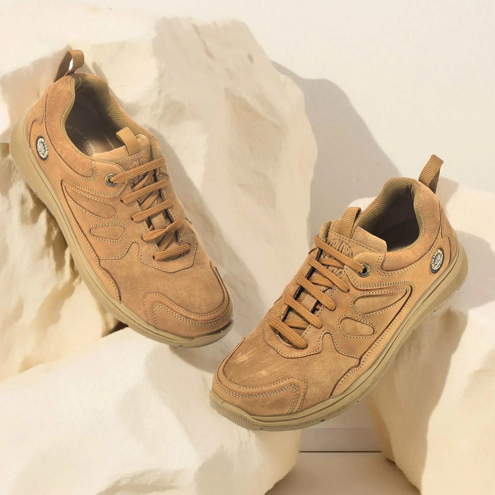 Camel Nubuck Men Casual Lace Up Shoes - Thumbnail 8