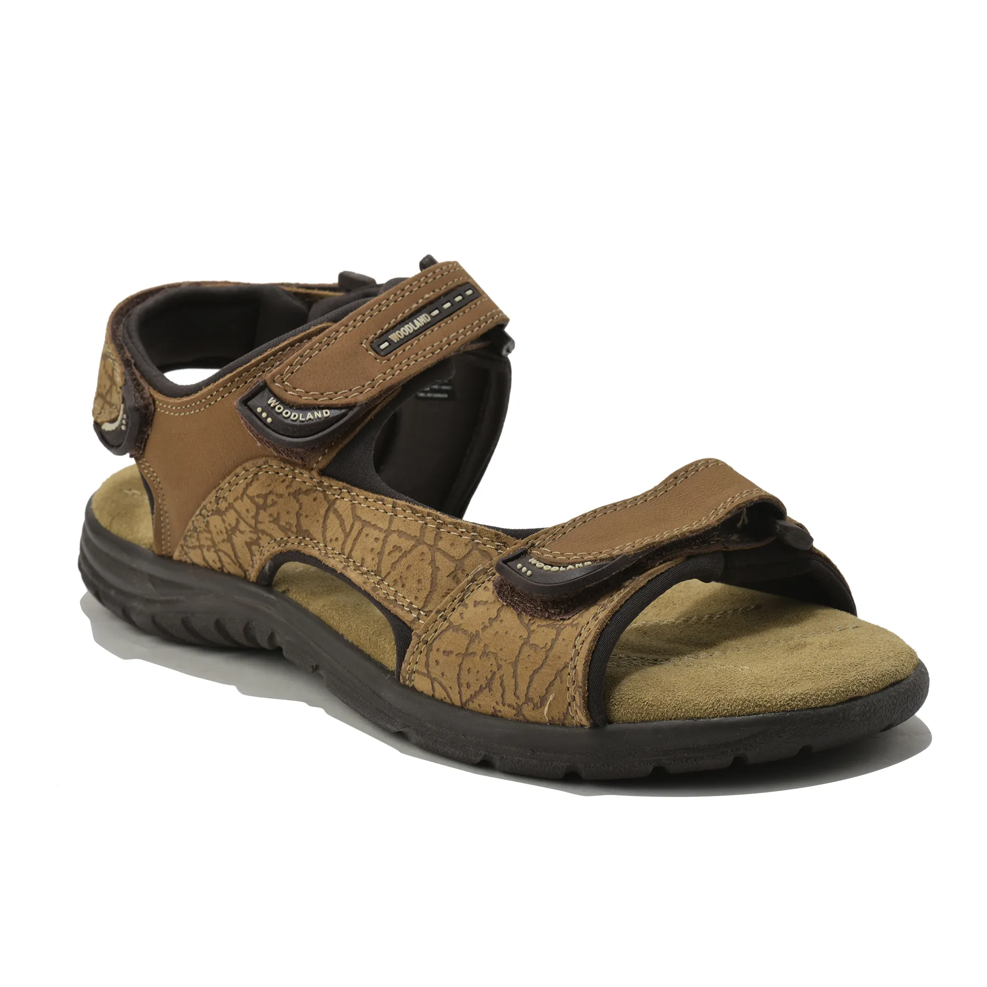 Camel TerraTrace Nubuk Print Men Sandal - Thumbnail 3