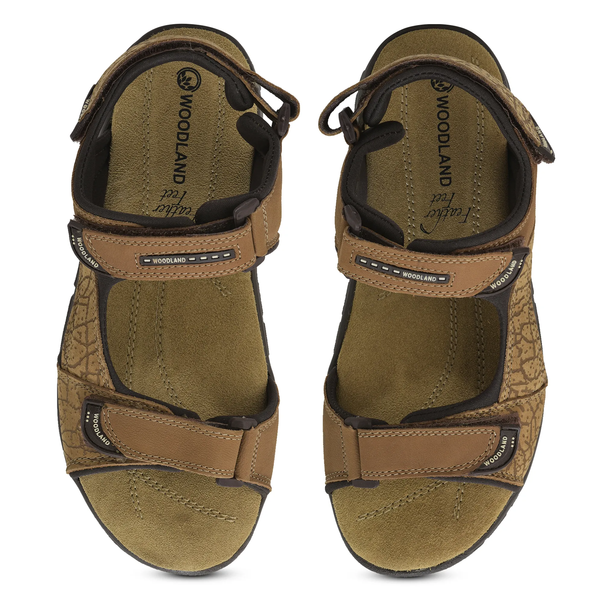 Camel TerraTrace Nubuk Print Men Sandal - Thumbnail 5