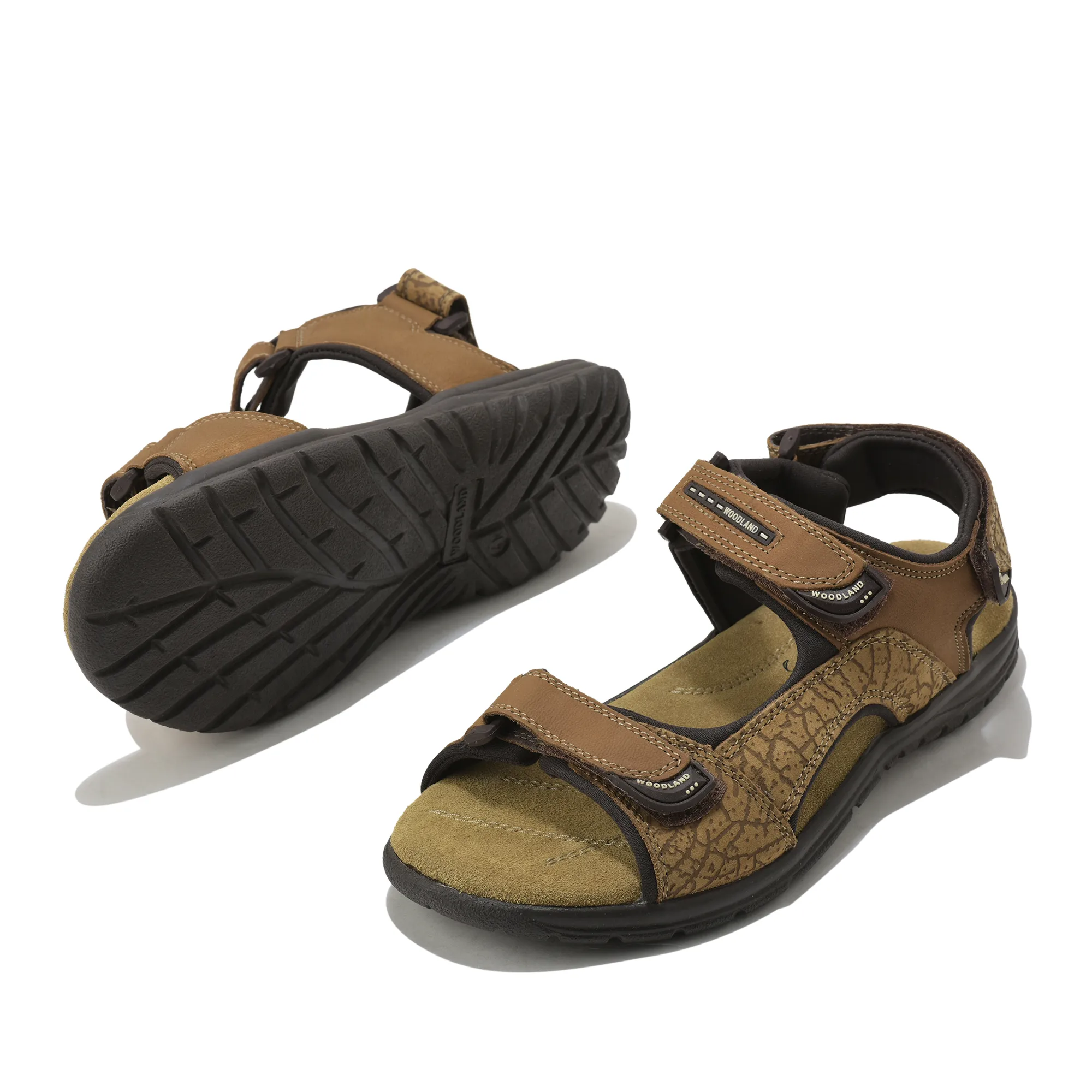 Camel TerraTrace Nubuk Print Men Sandal - Thumbnail 6