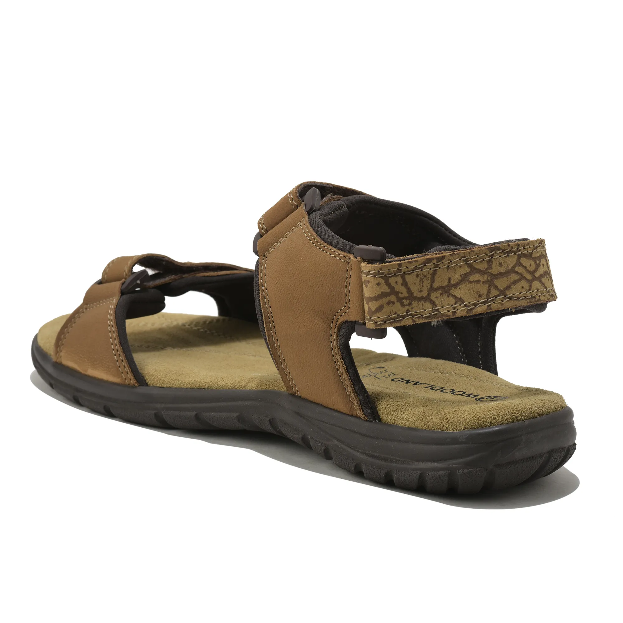 Camel TerraTrace Nubuk Print Men Sandal - Thumbnail 7