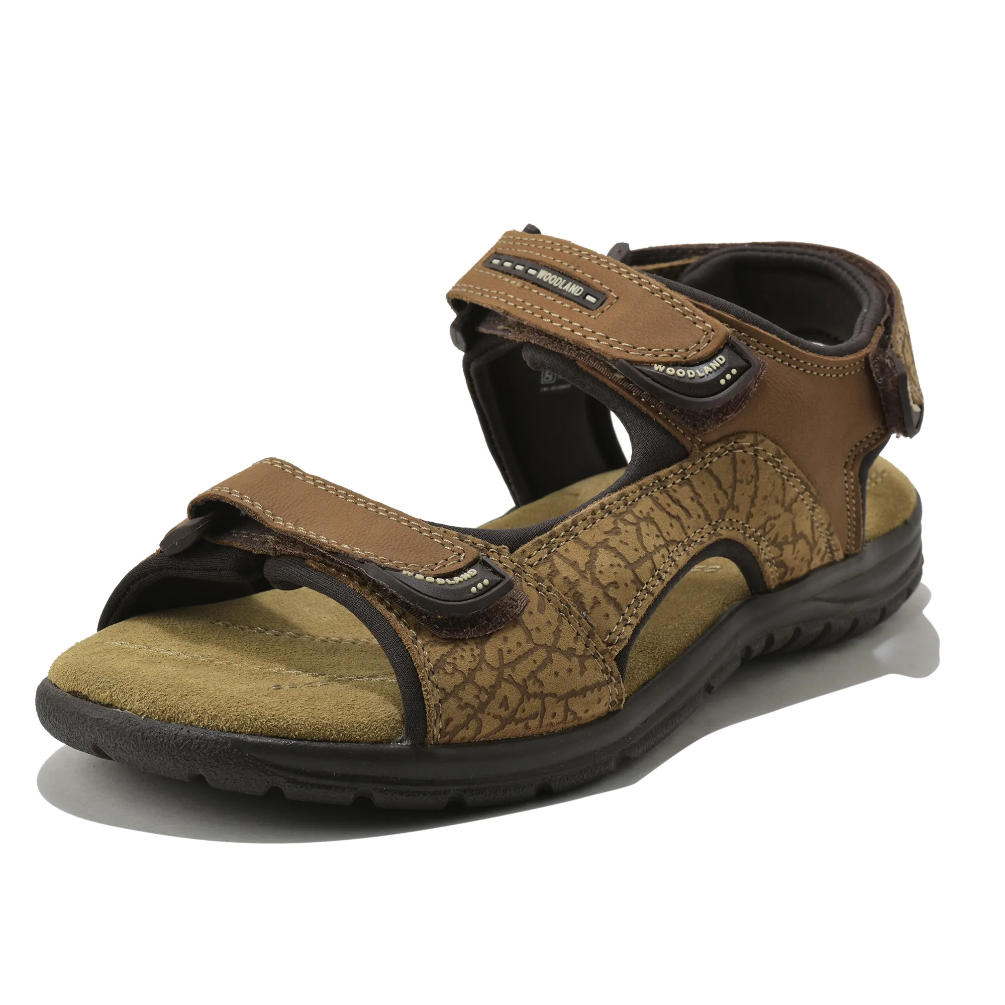 Camel TerraTrace Nubuk Print Men Sandal - Thumbnail 11