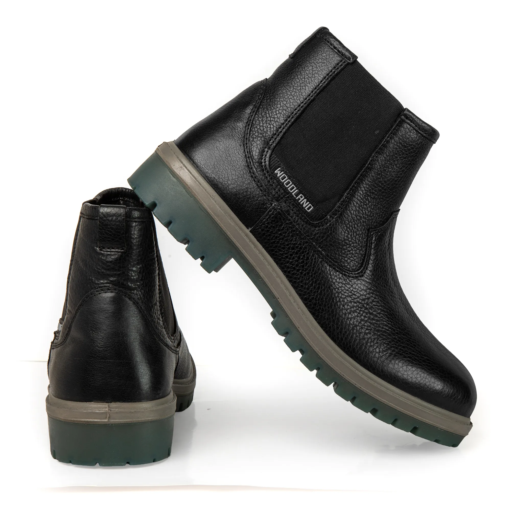 Woodland Black Mid-Ankle Chelsea Boots - Thumbnail 11