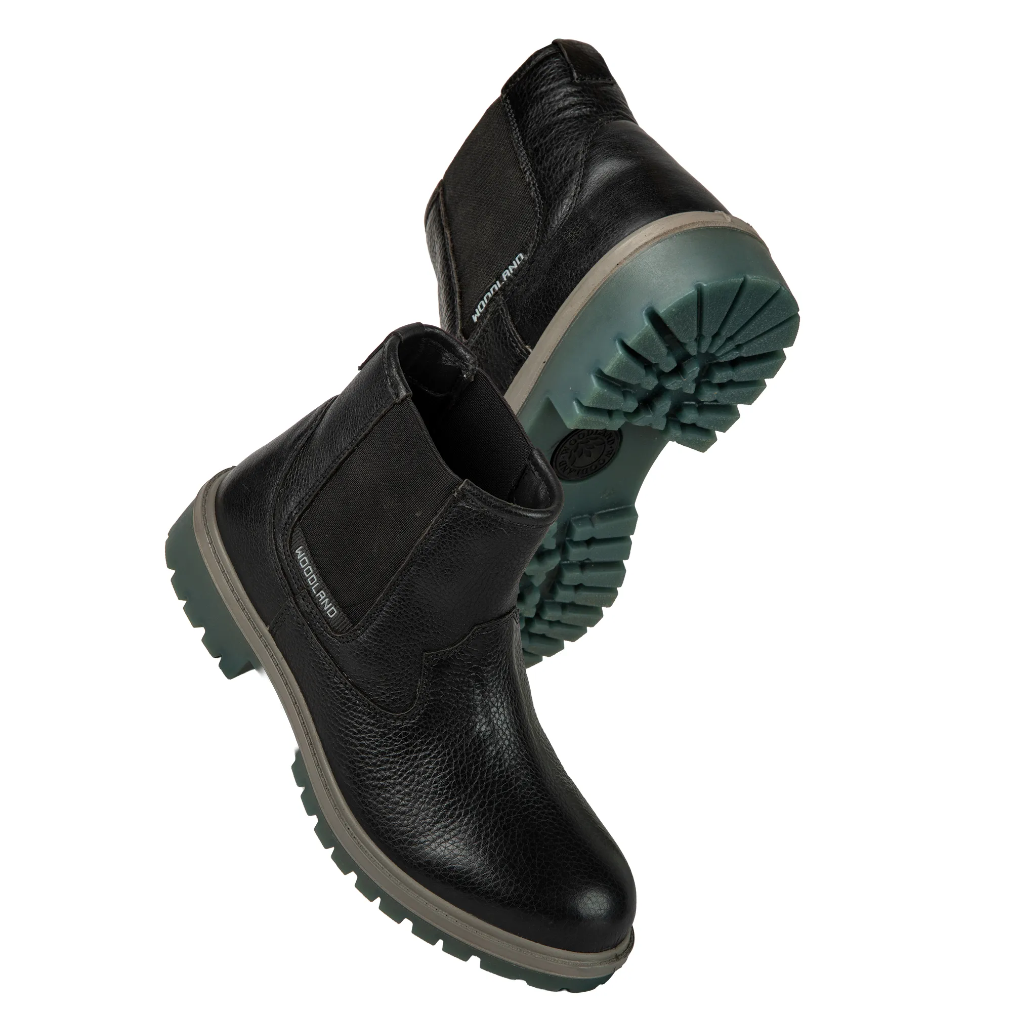 Woodland Black Mid-Ankle Chelsea Boots - Thumbnail 15