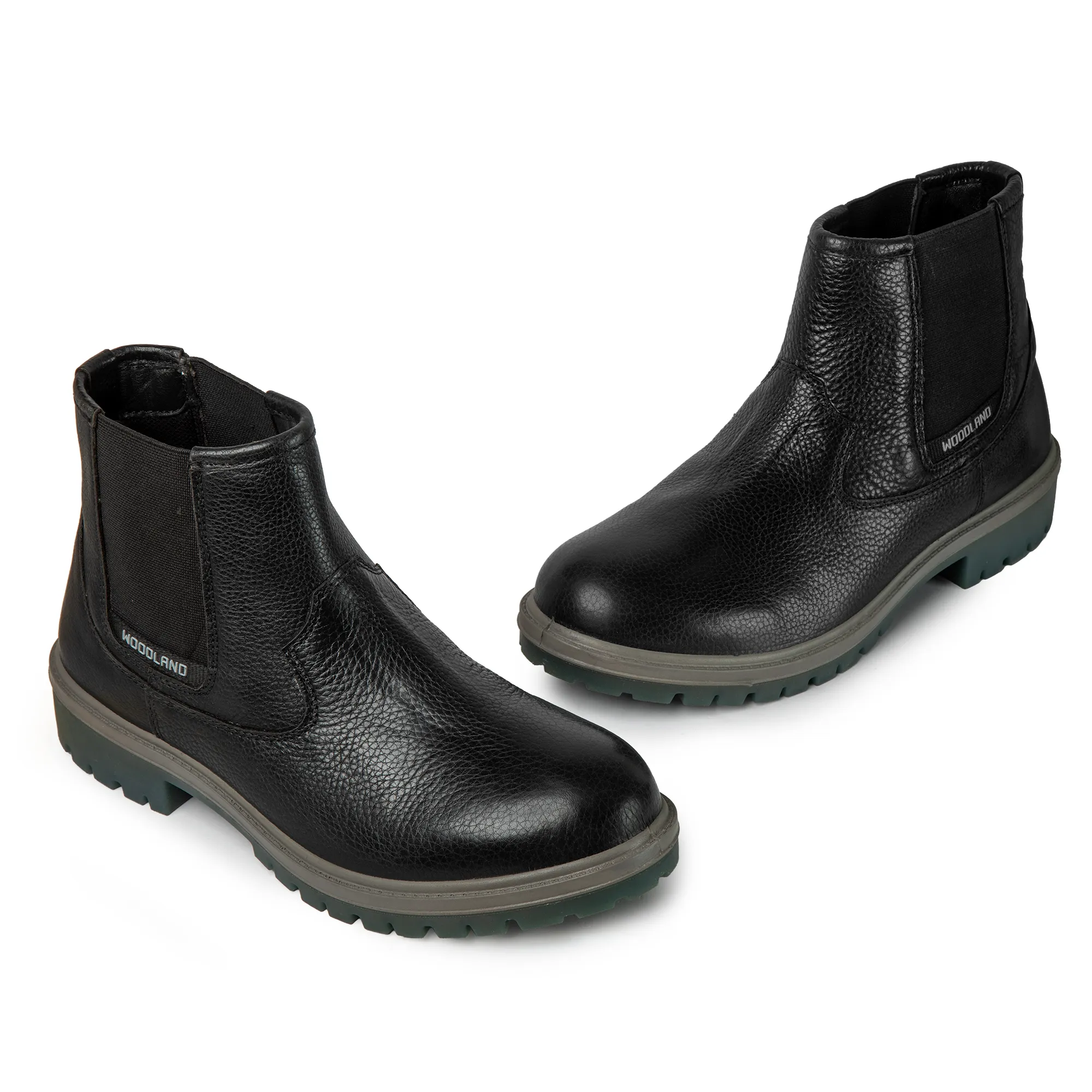 Woodland Black Mid-Ankle Chelsea Boots - Thumbnail 3
