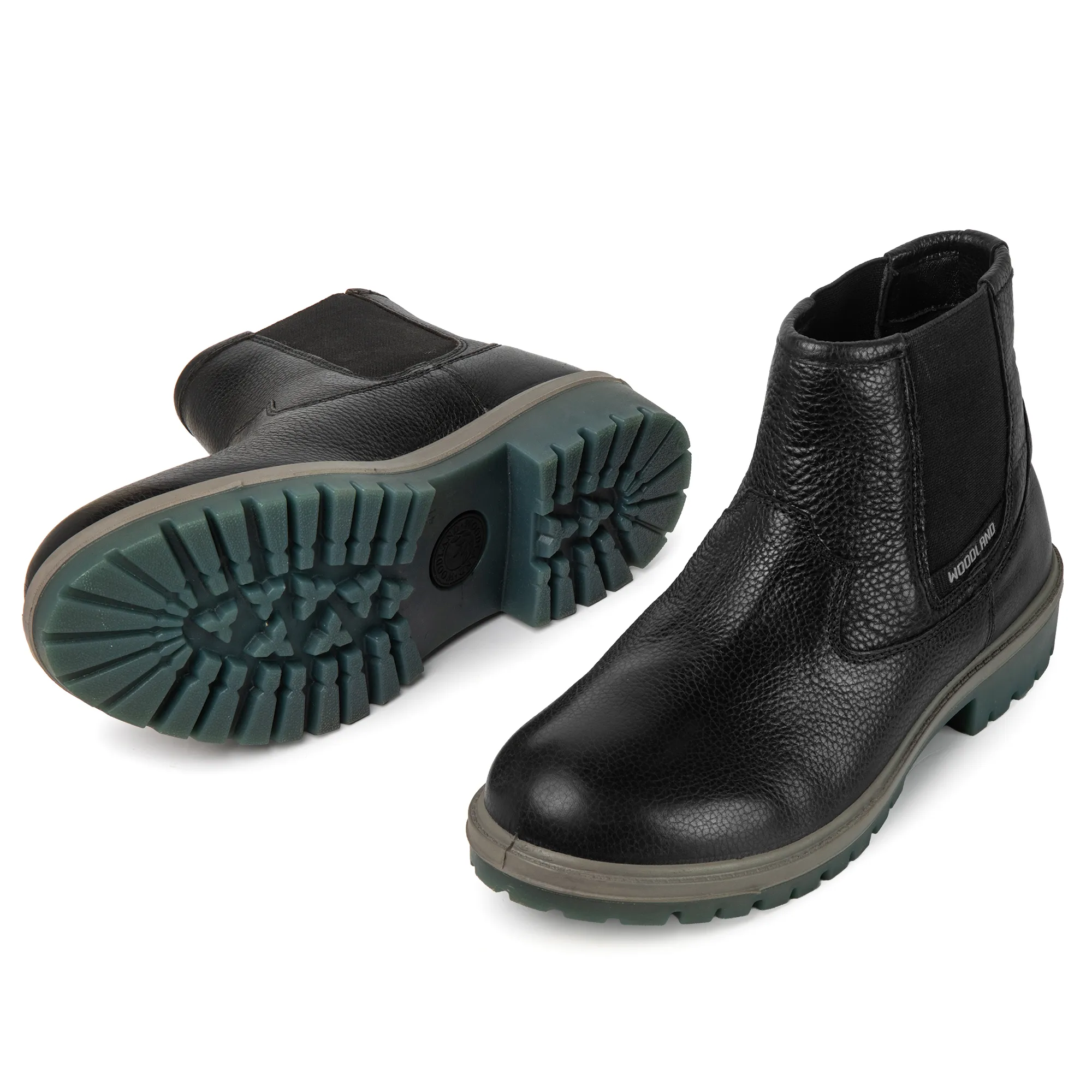 Woodland Black Mid-Ankle Chelsea Boots - Thumbnail 7