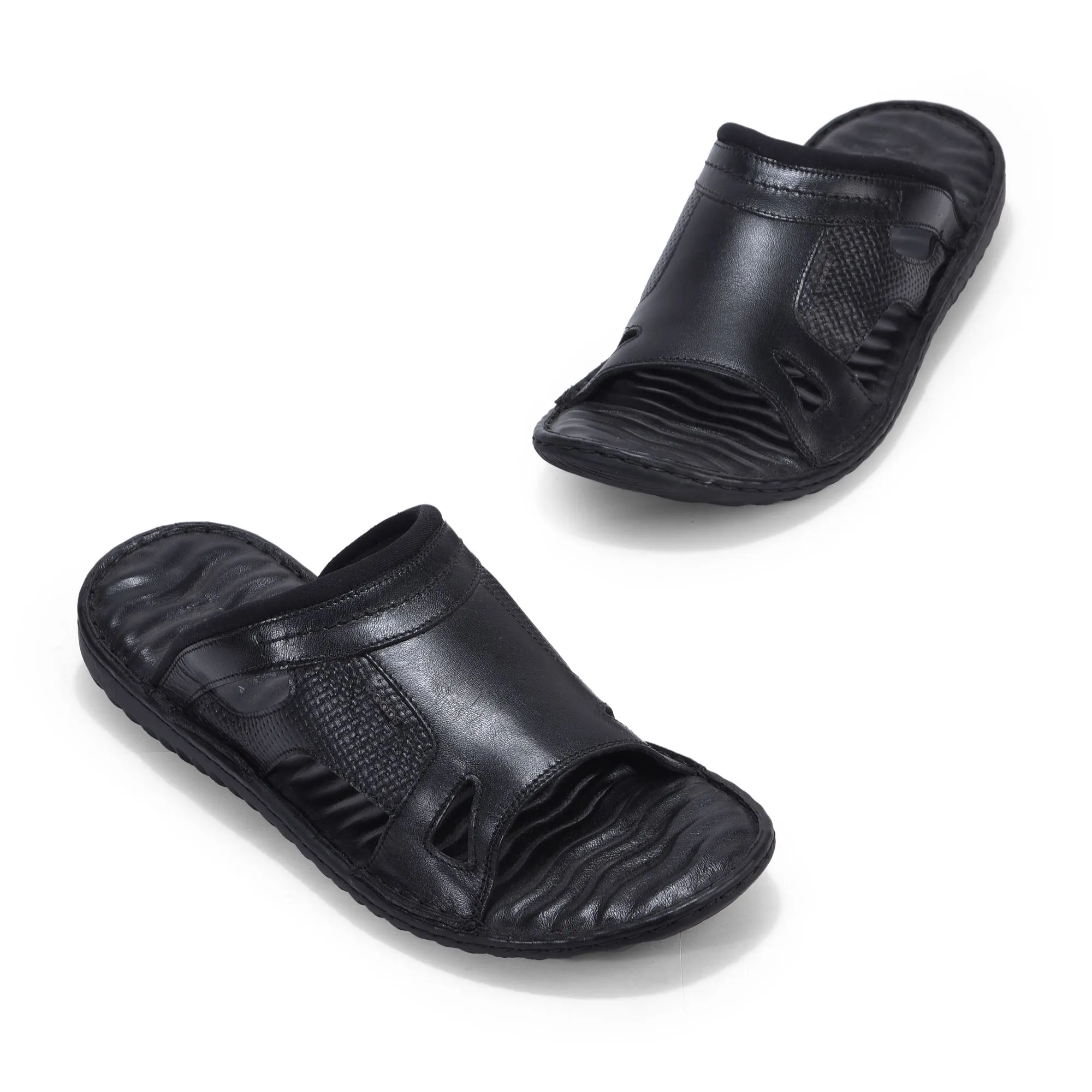 Black slipper for men - Thumbnail 2