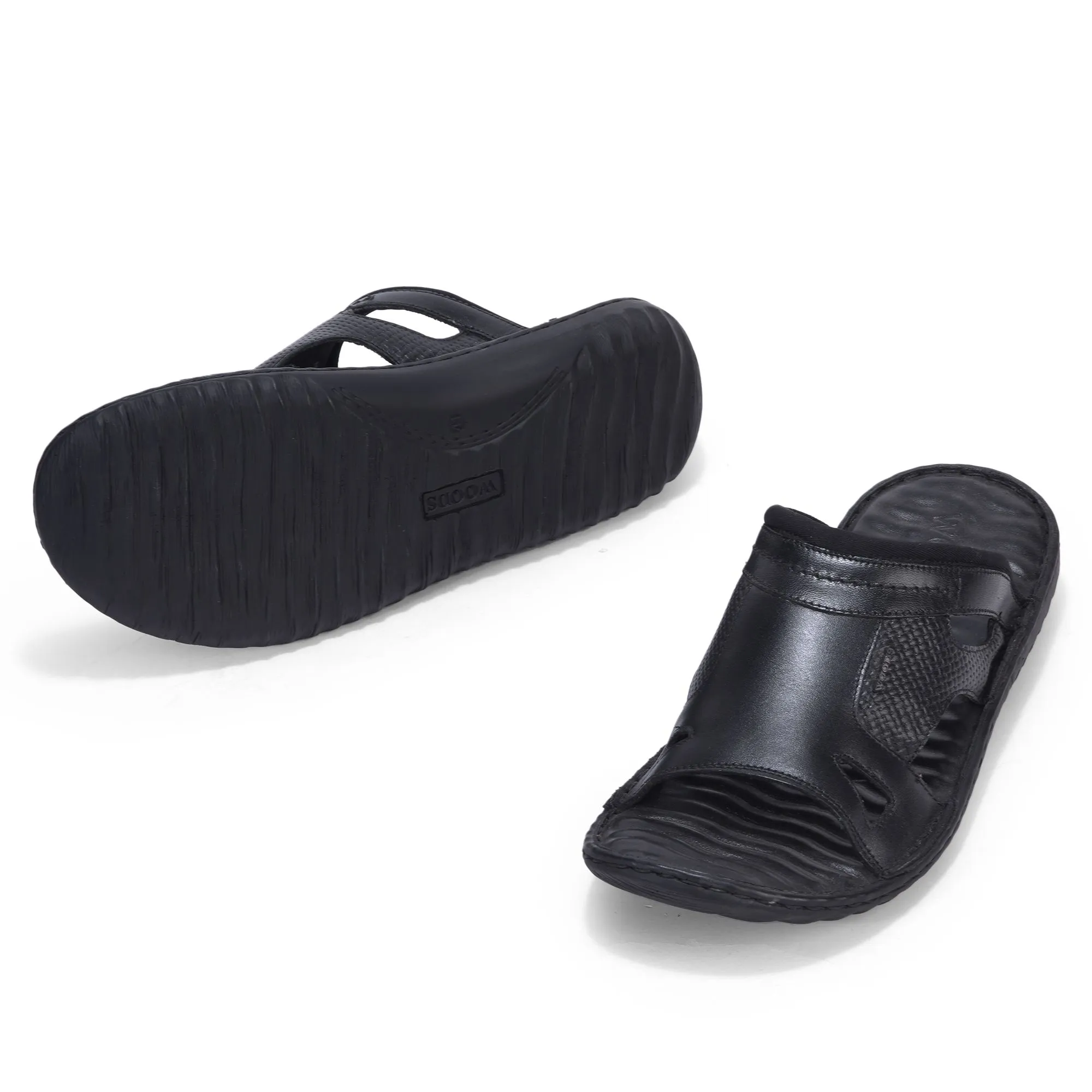 Black slipper for men - Thumbnail 4