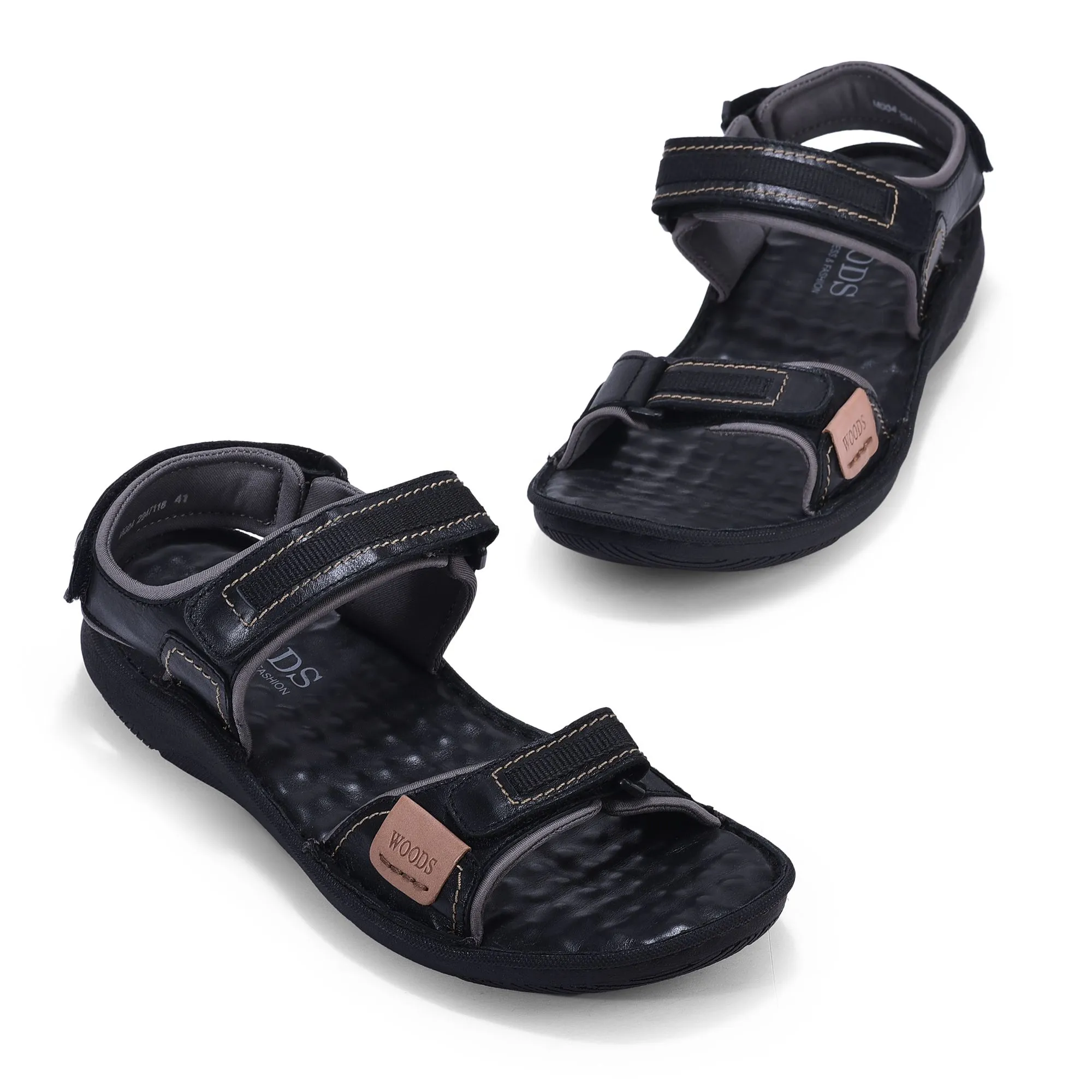Black casual sandal for men - Thumbnail 2