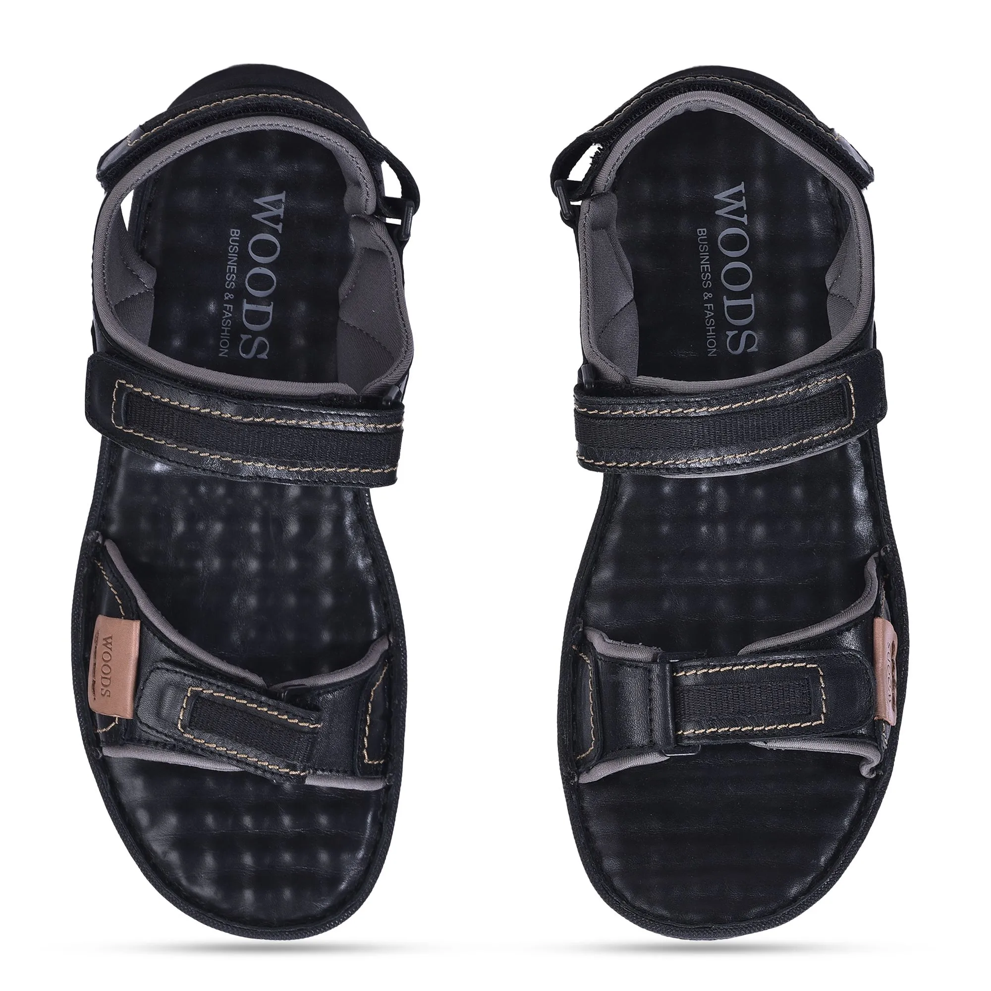 Black casual sandal for men - Thumbnail 3