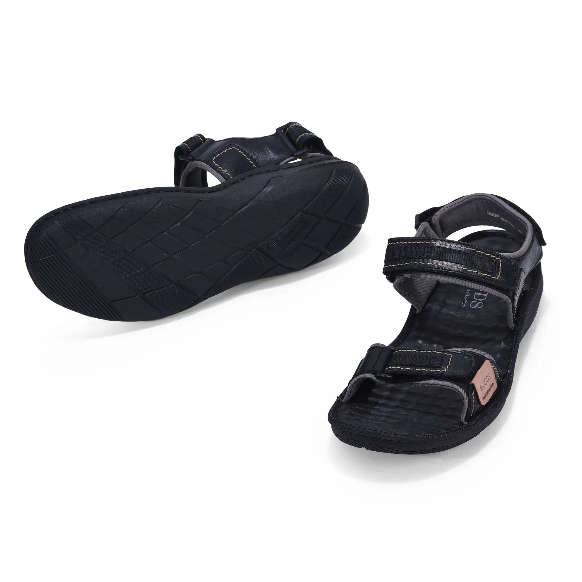 Black casual sandal for men - Thumbnail 4