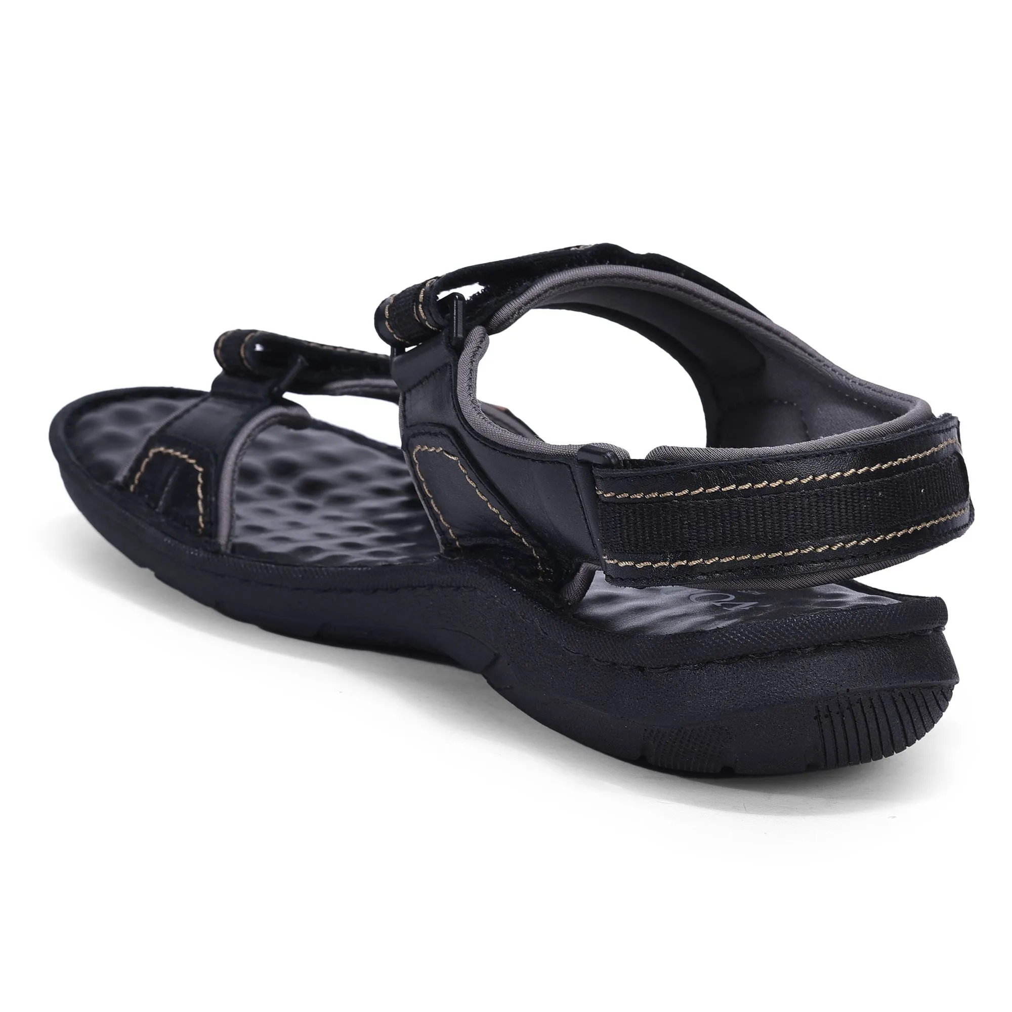 Black casual sandal for men - Thumbnail 5