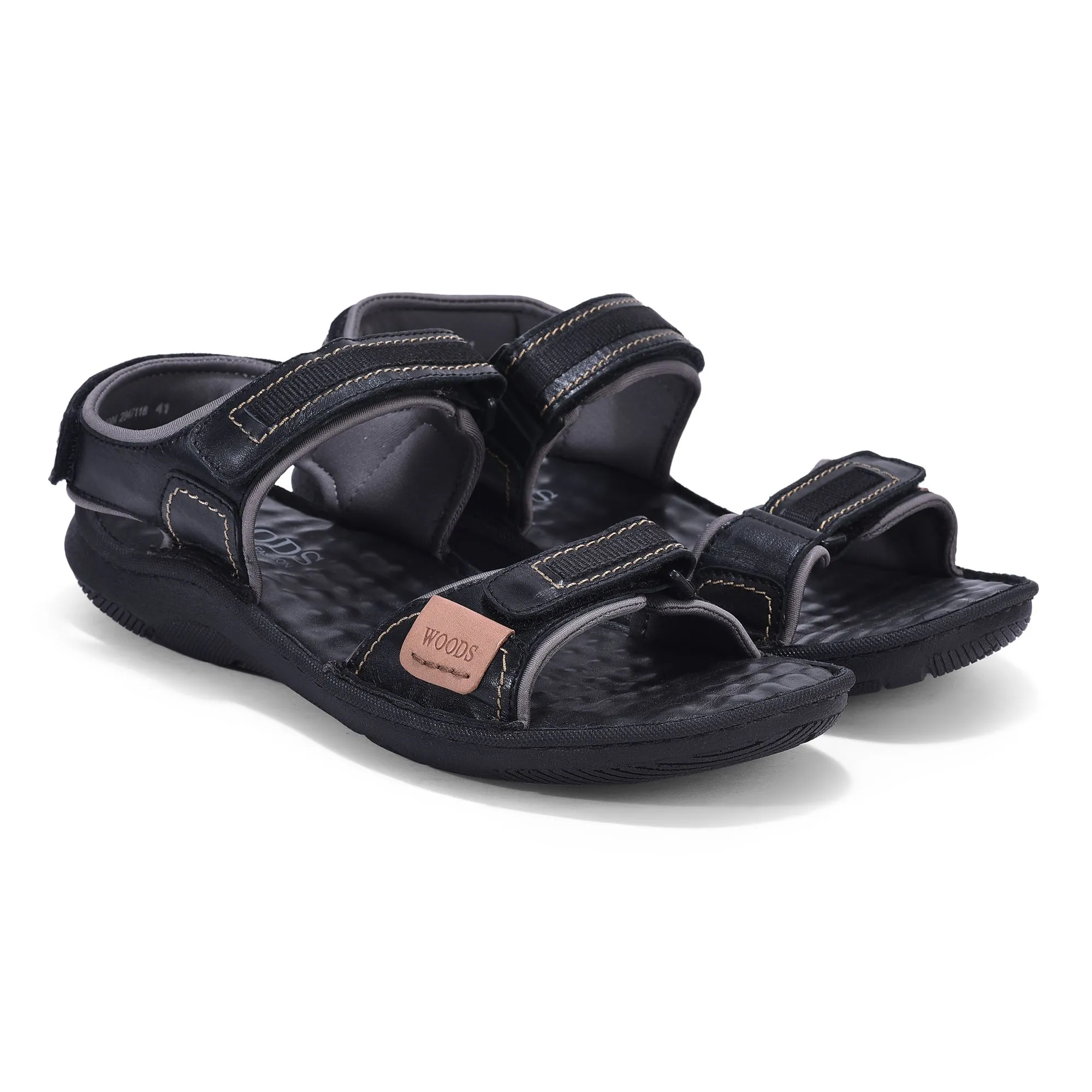 Black casual sandal for men - Thumbnail 6
