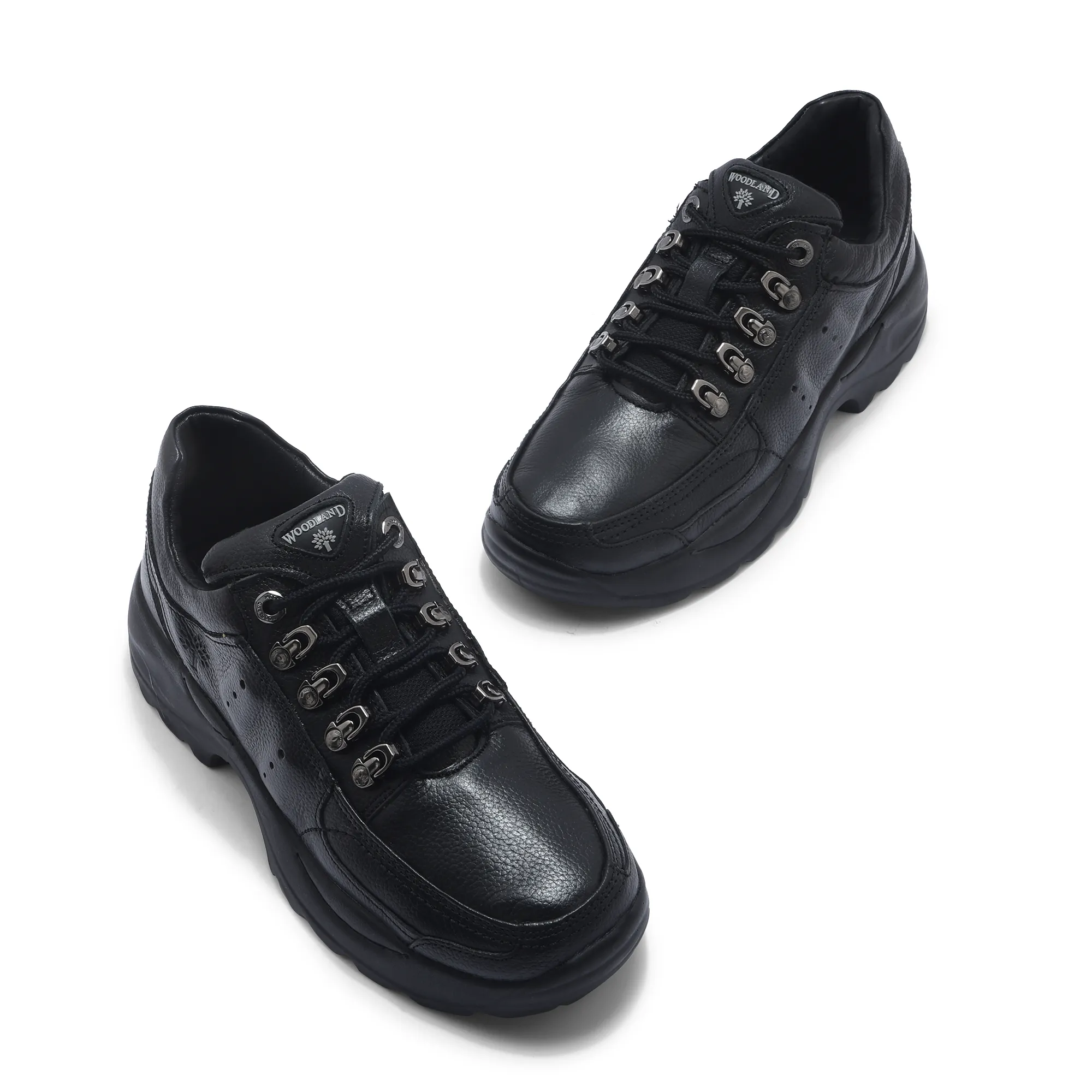 Men Black Softy Leather Casual Lace-Up Shoes - Thumbnail 2