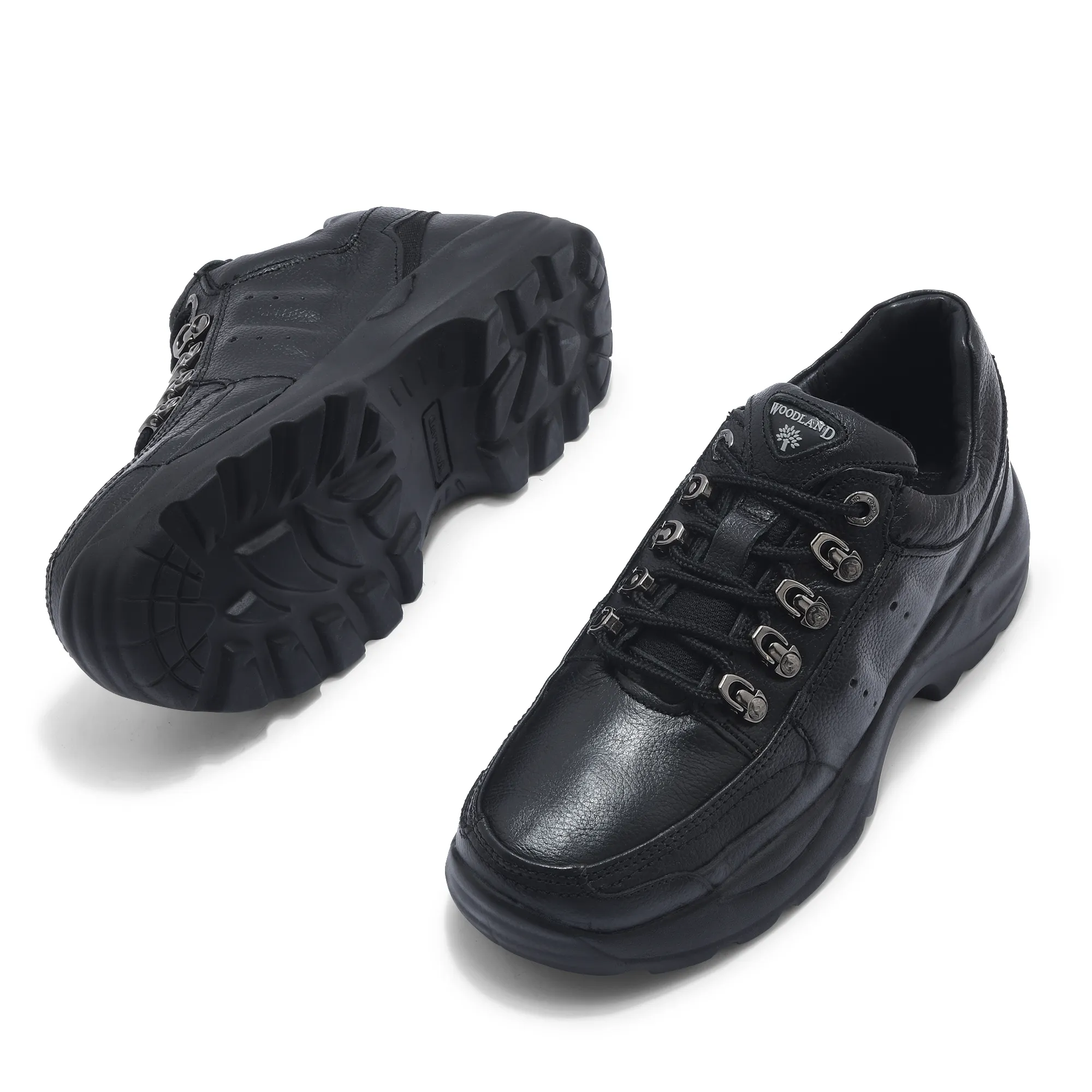 Men Black Softy Leather Casual Lace-Up Shoes - Thumbnail 5
