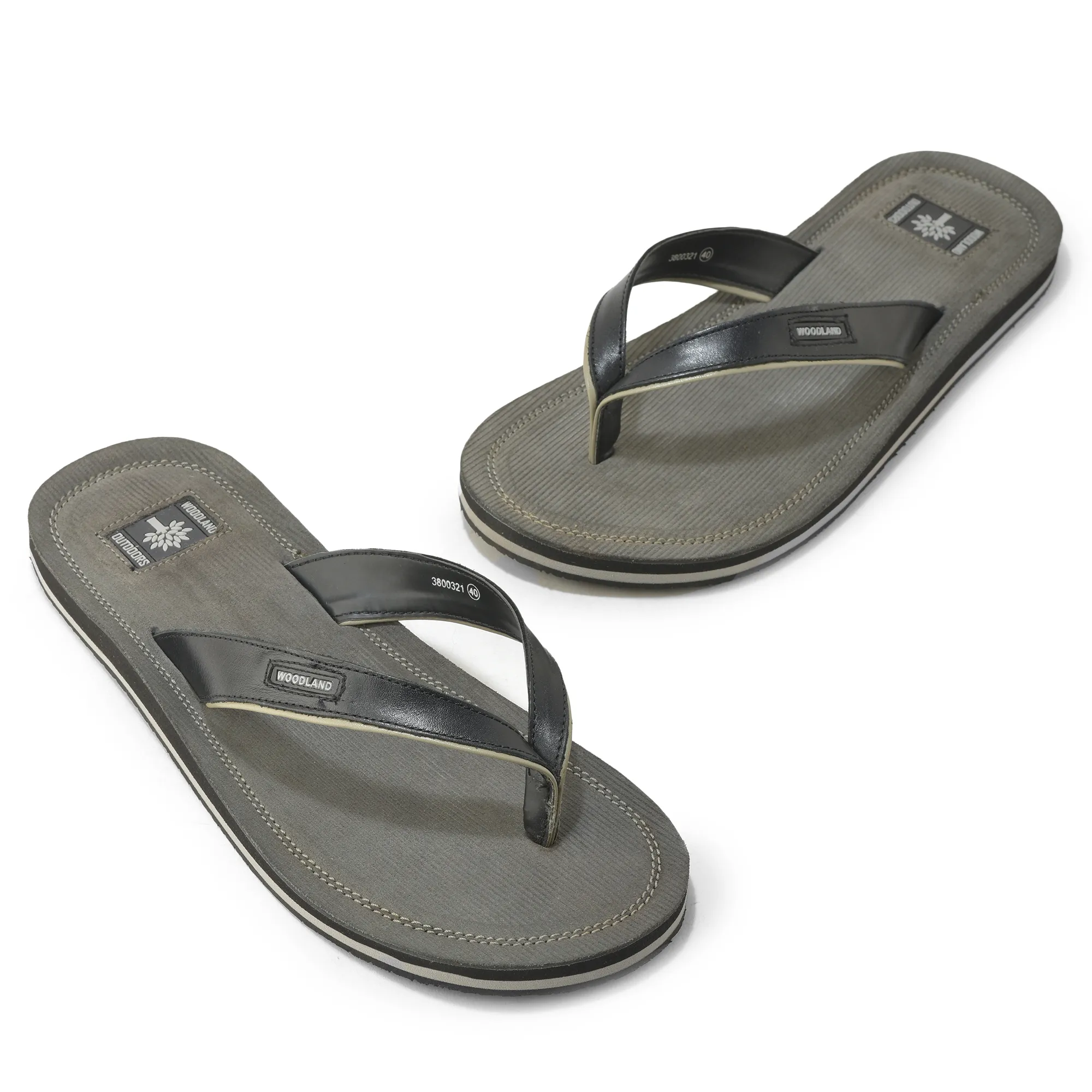 Woodland Modern Black Slippers For Men - Thumbnail 4