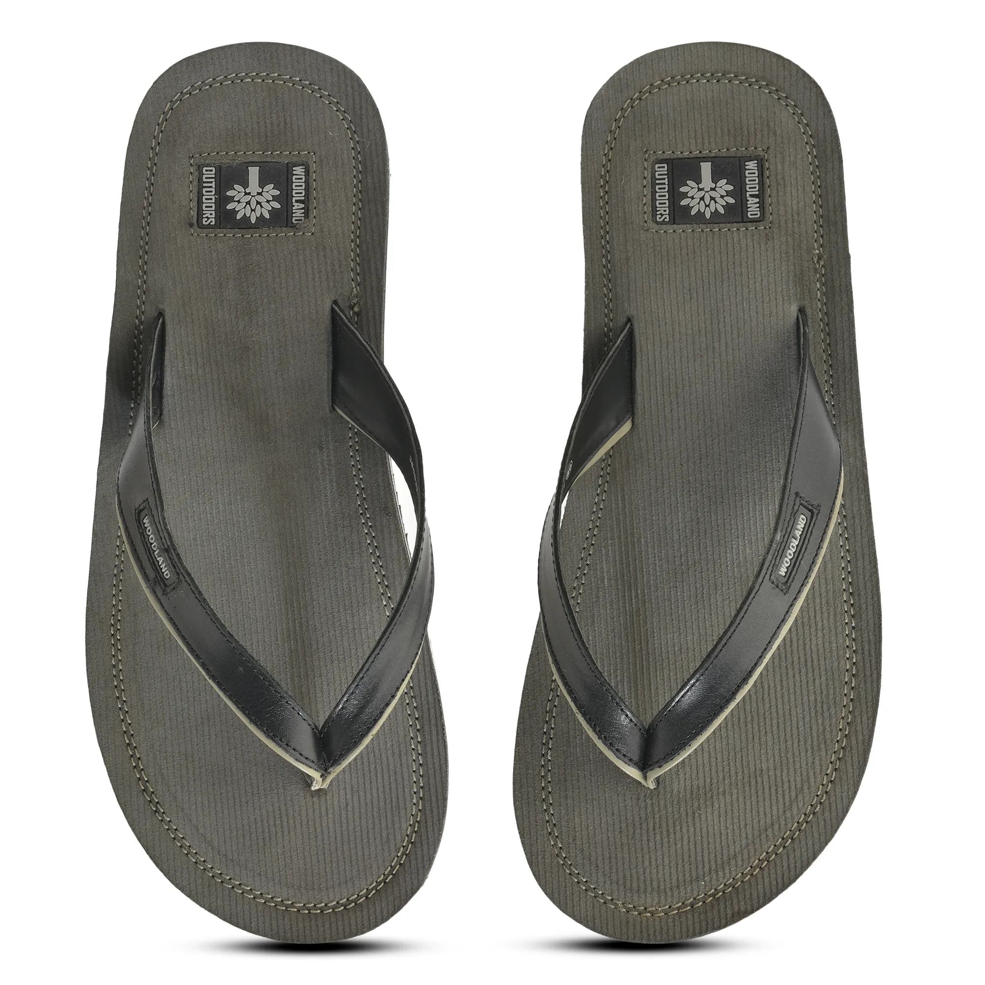 Woodland Modern Black Slippers For Men - Thumbnail 5