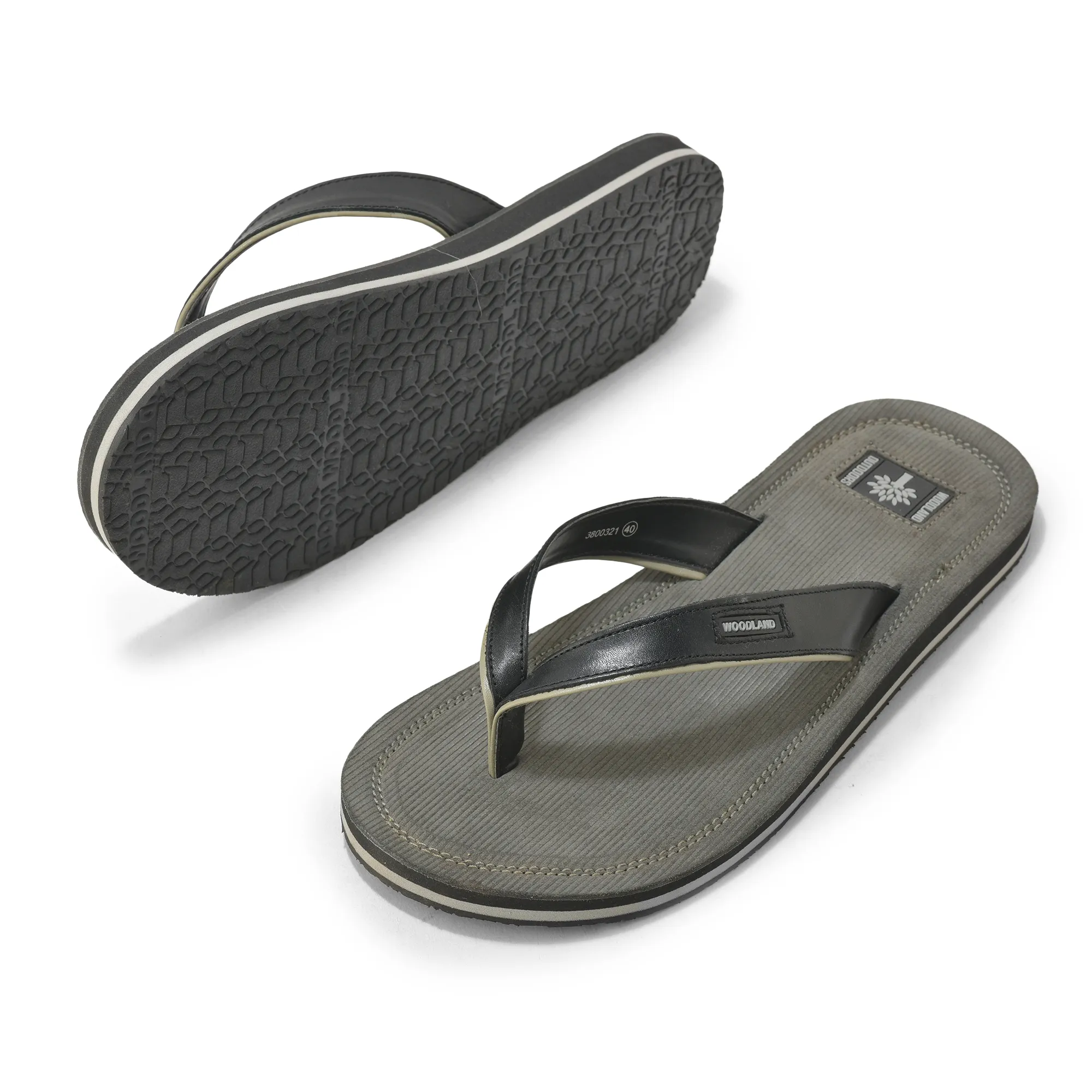 Woodland Modern Black Slippers For Men - Thumbnail 6