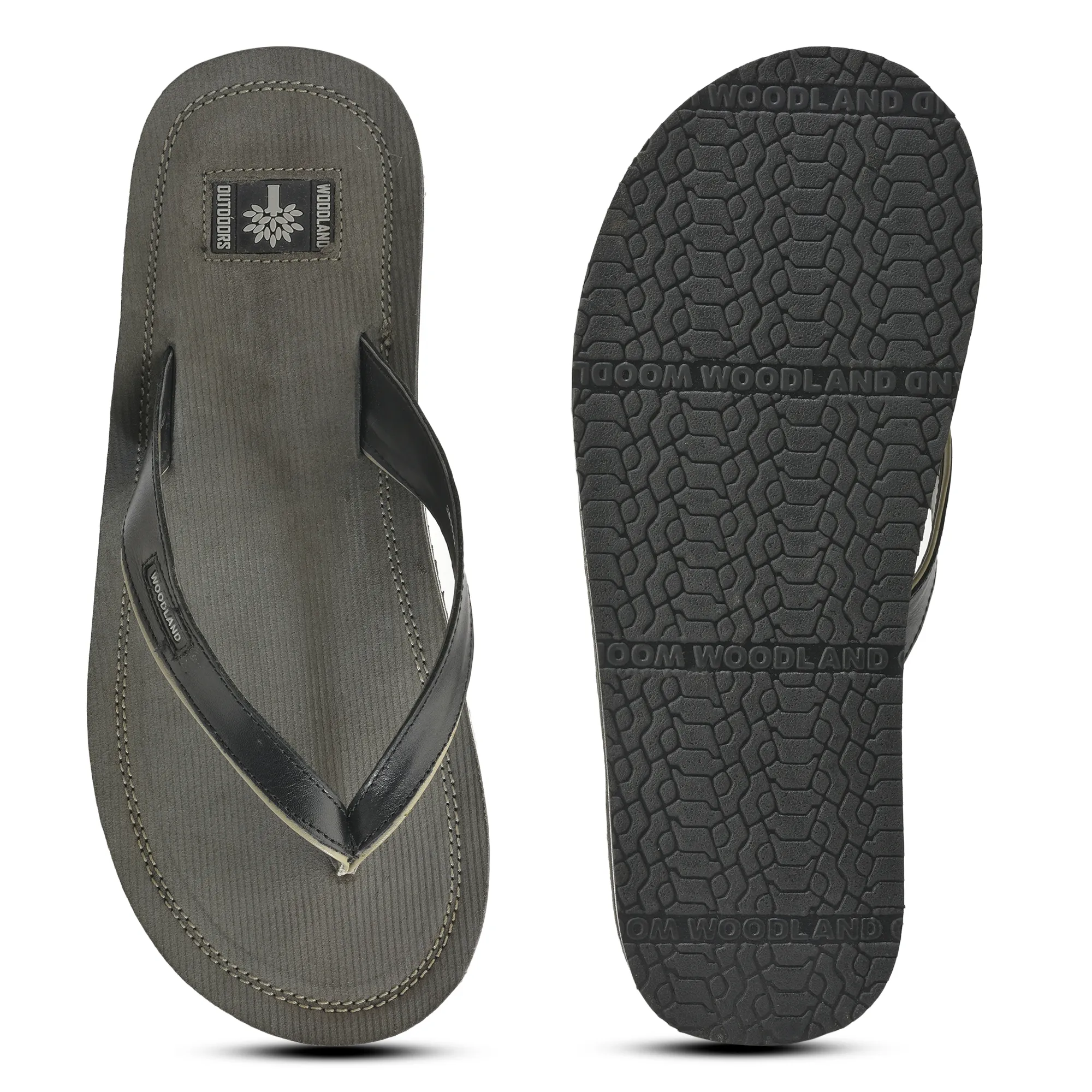 Woodland Modern Black Slippers For Men - Thumbnail 9