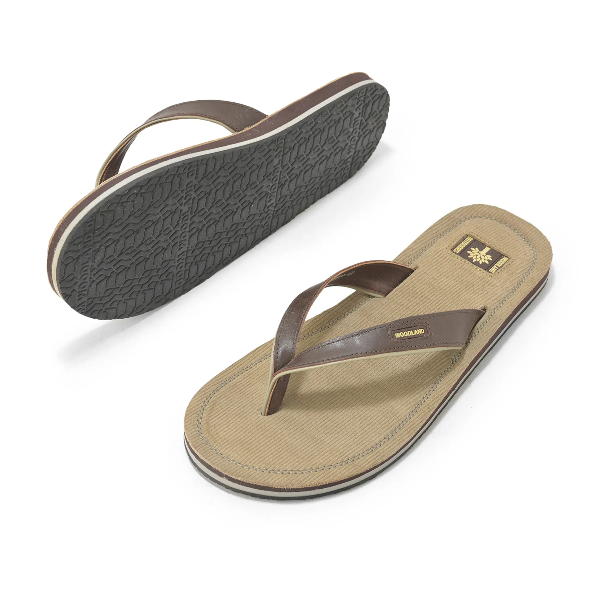 Woodland Modern Brown Slippers For Men - Thumbnail 6