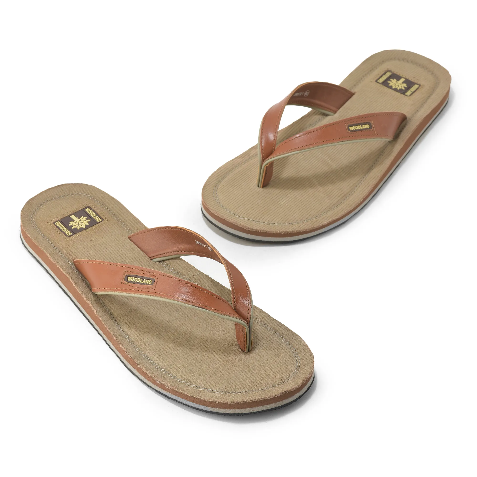 Woodland Modern Tan Brown Slippers For Men - Thumbnail 4