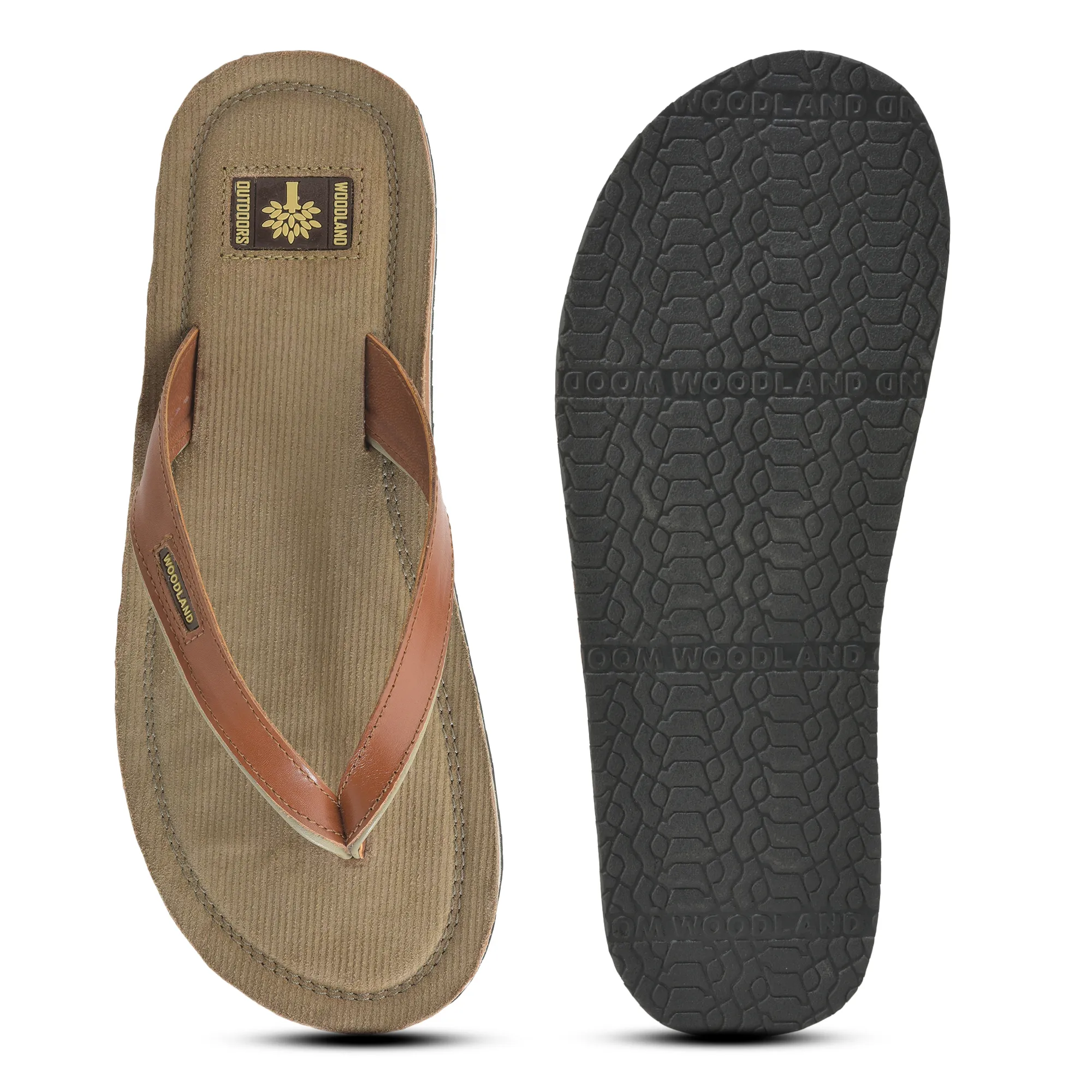 Woodland Modern Tan Brown Slippers For Men - Thumbnail 5