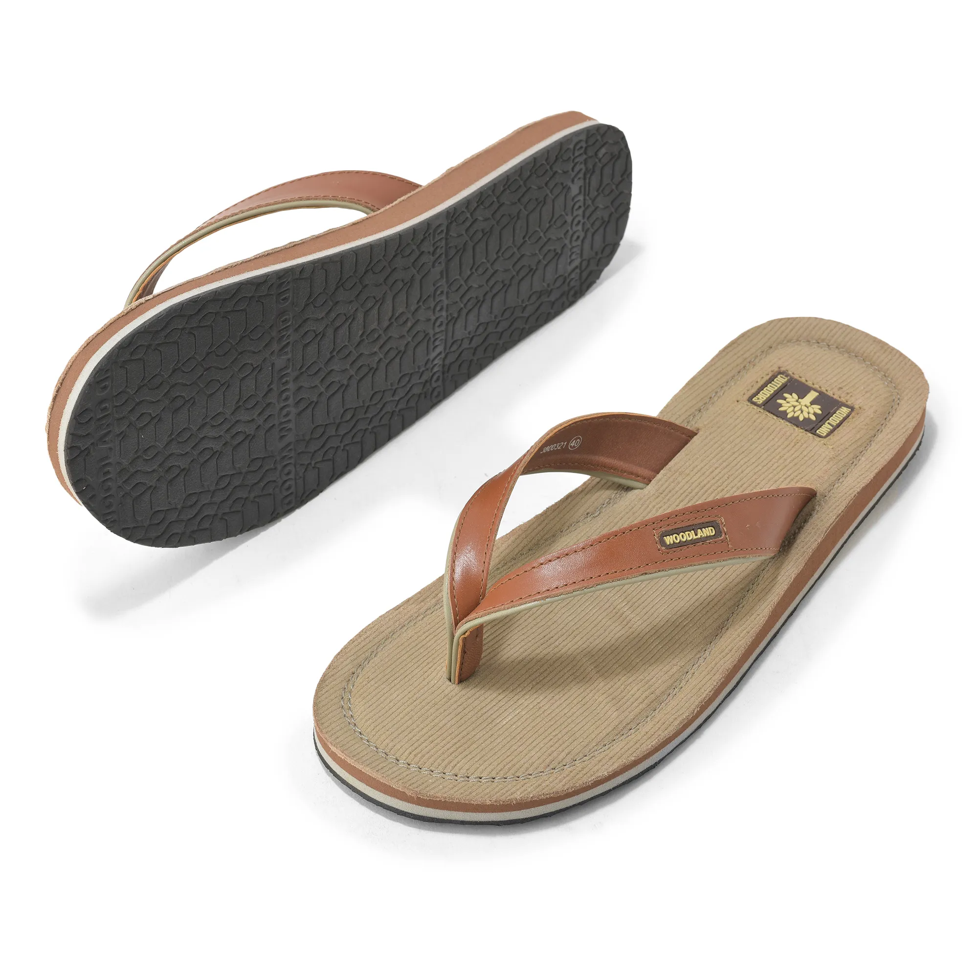 Woodland Modern Tan Brown Slippers For Men - Thumbnail 6
