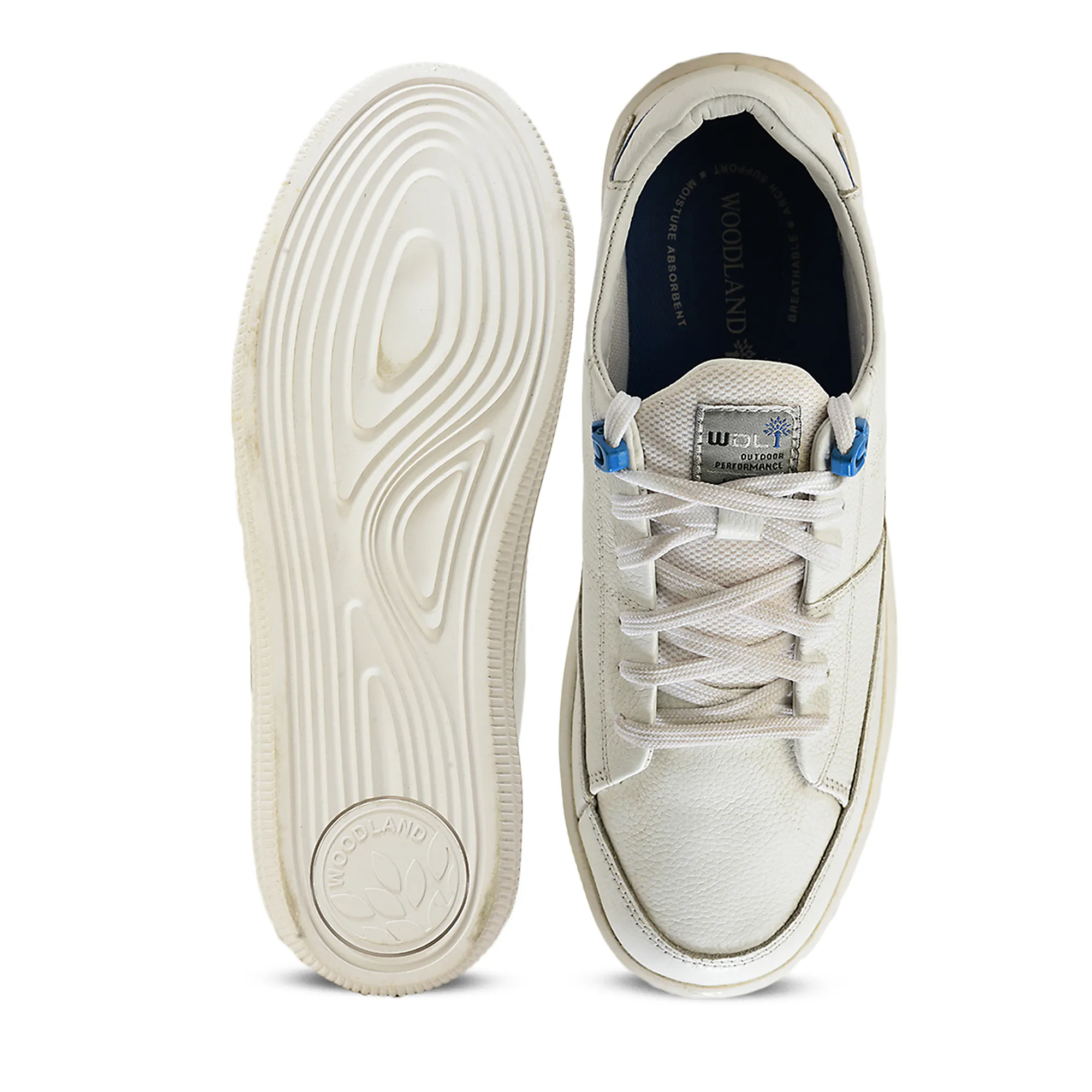 Woodland Softy White Casual Lace Up Shoes 9