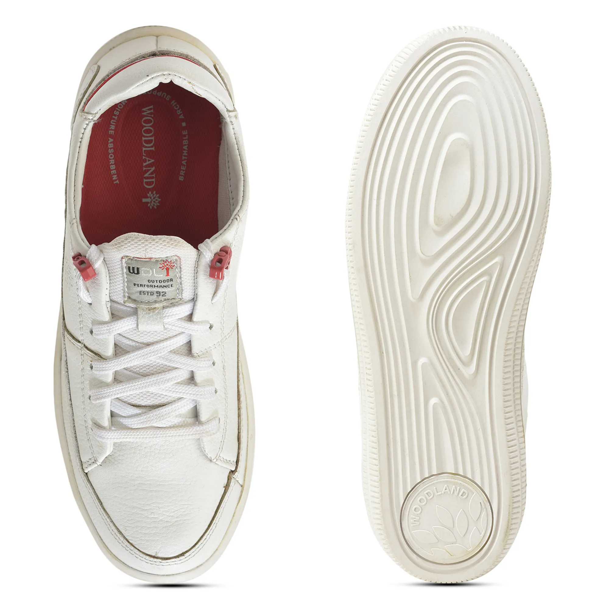 Woodland Softy White/Red Casual Lace Up Shoes - Thumbnail 9