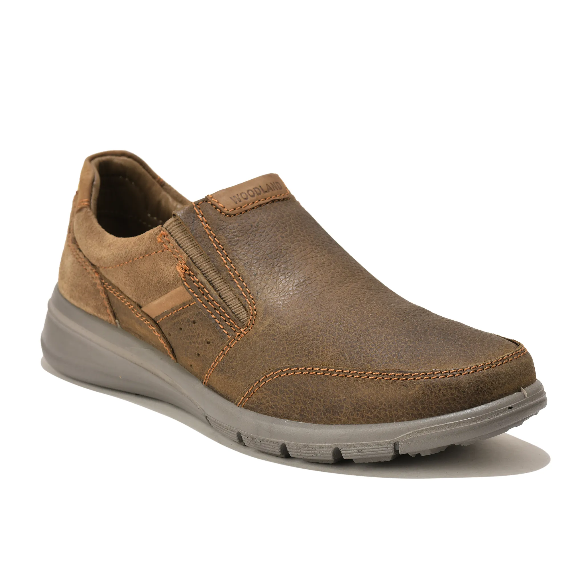 Khaki slip-on shoe for men - Thumbnail 3