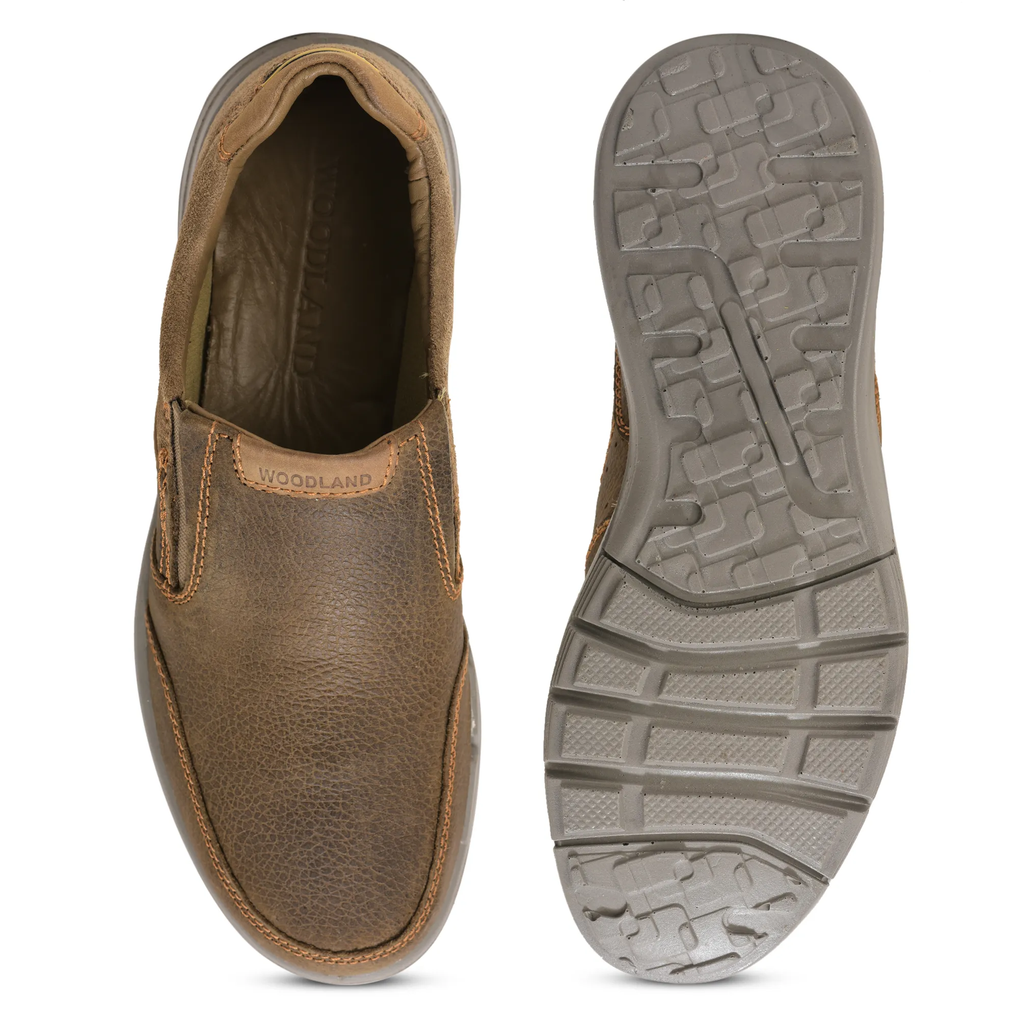 Khaki slip-on shoe for men - Thumbnail 9