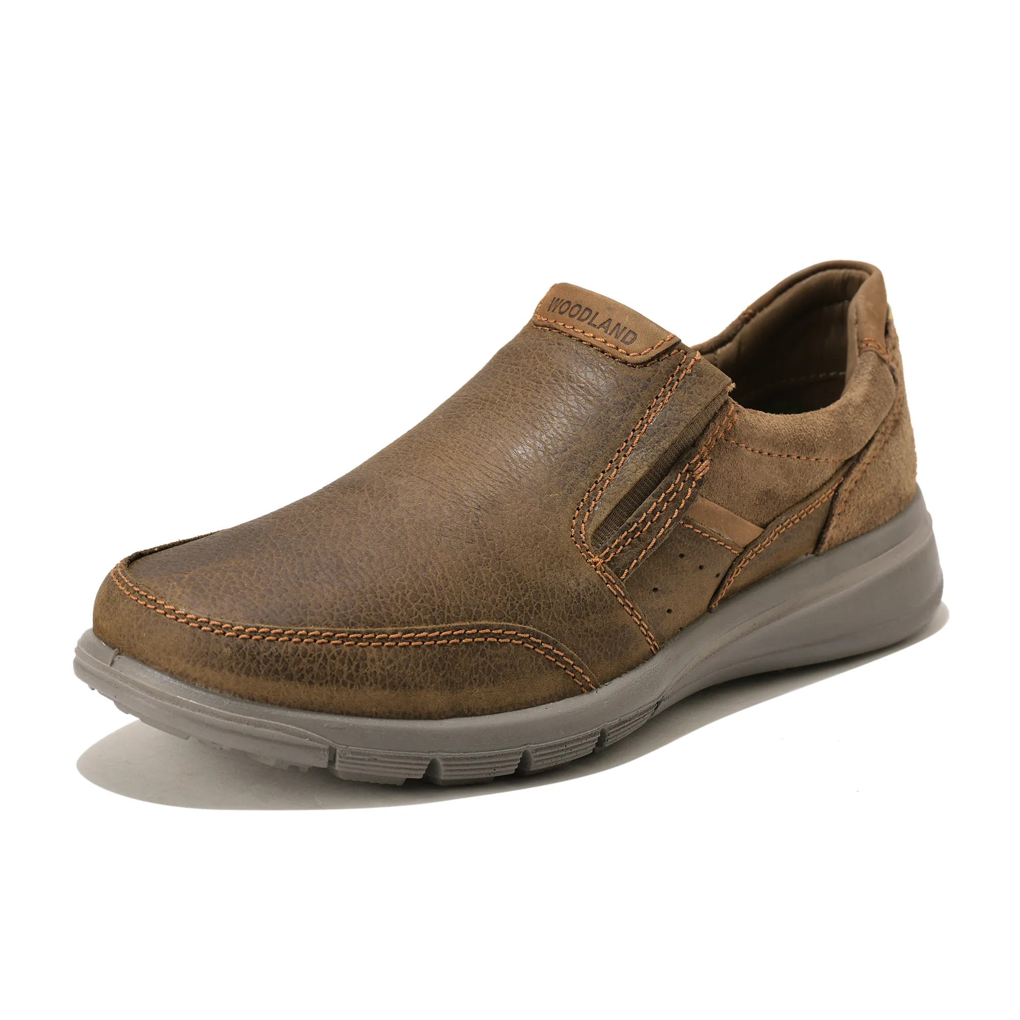 Khaki slip-on shoe for men - Thumbnail 11
