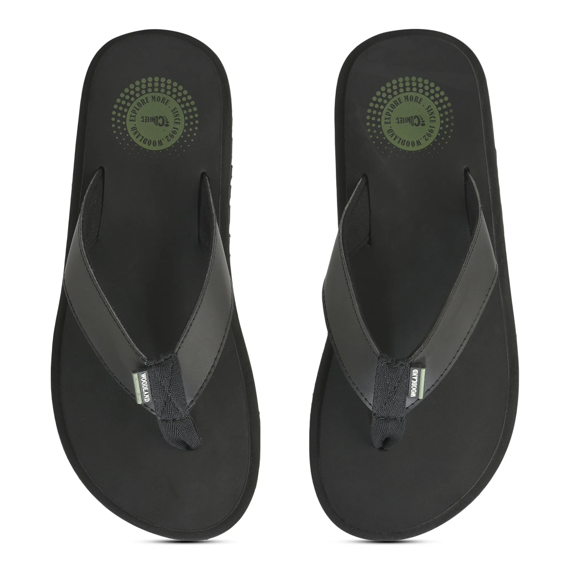 Woodland Men’s Black Comfort Grip Flip Flops - Thumbnail 5