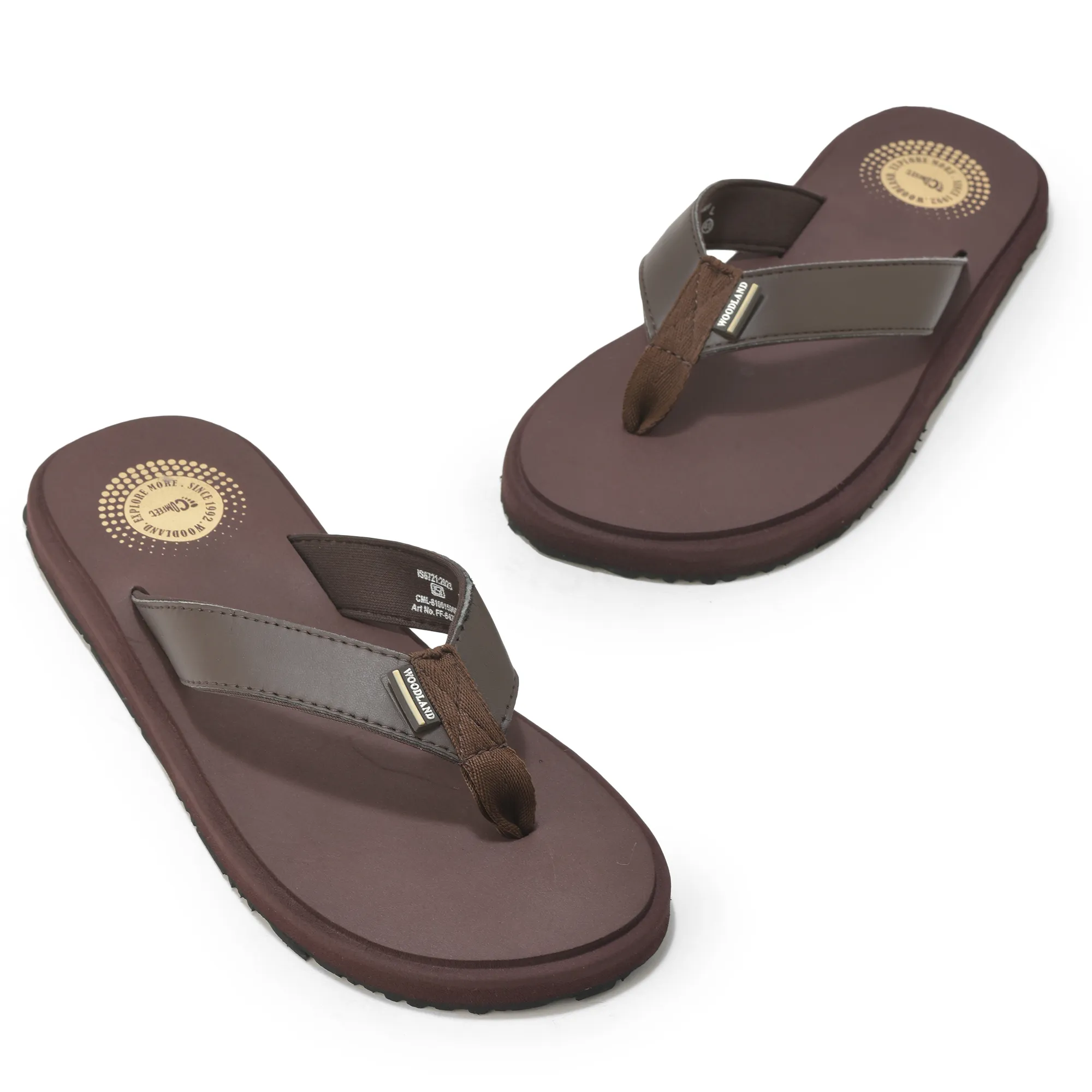 Woodland Men’s Brown Everyday Grip Flip Flops - Thumbnail 4