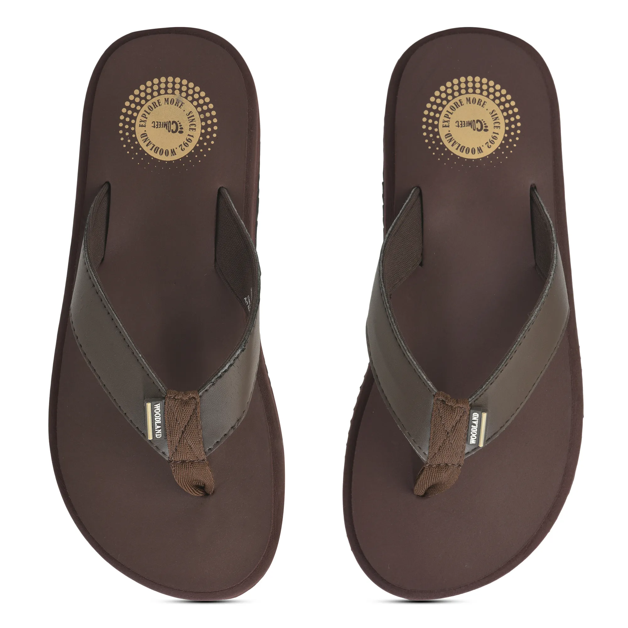 Woodland Men’s Brown Everyday Grip Flip Flops - Thumbnail 5