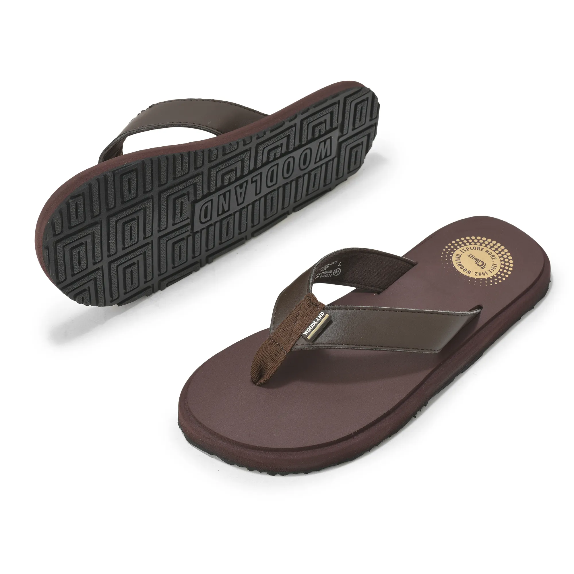 Woodland Men’s Brown Everyday Grip Flip Flops - Thumbnail 6
