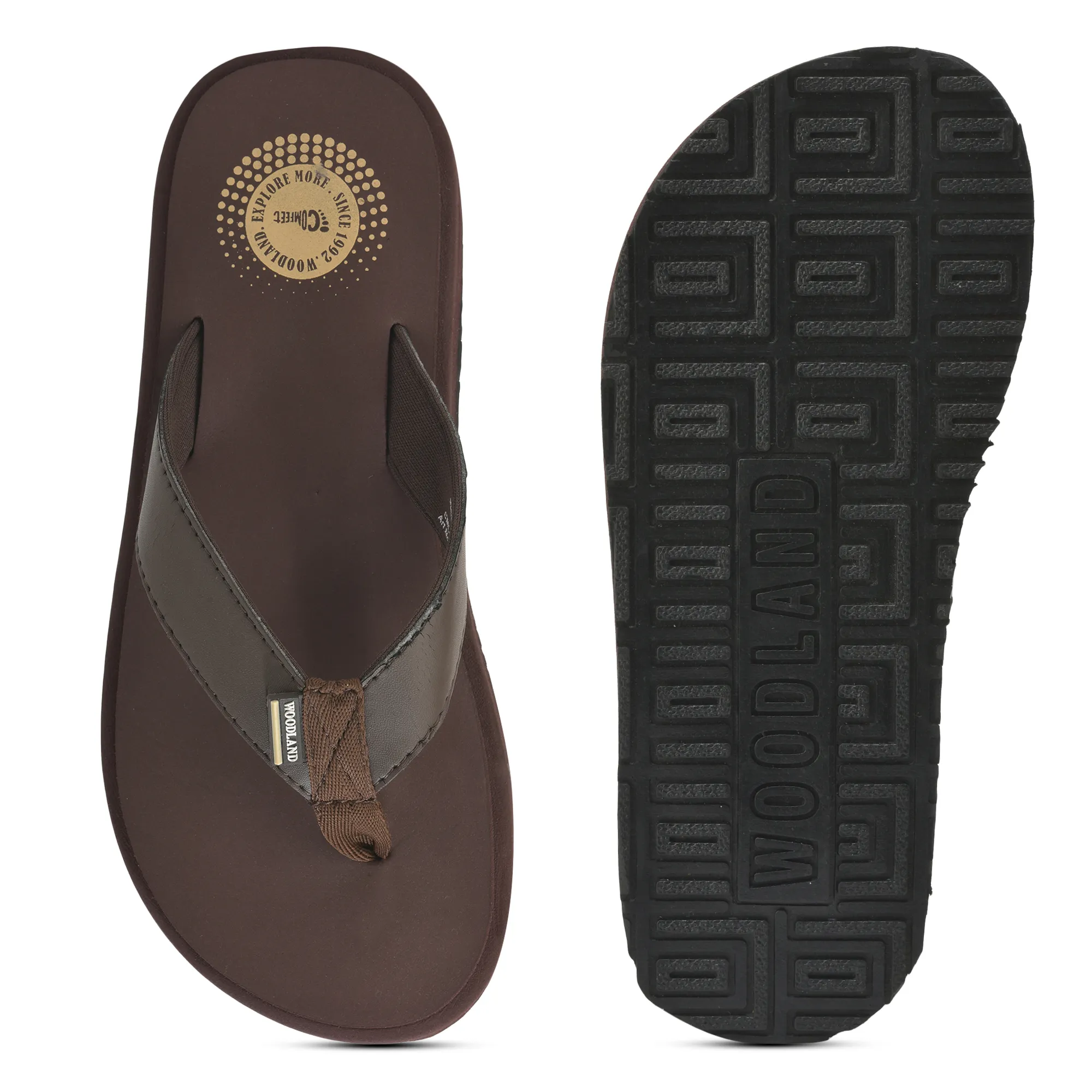 Woodland Men’s Brown Everyday Grip Flip Flops - Thumbnail 9