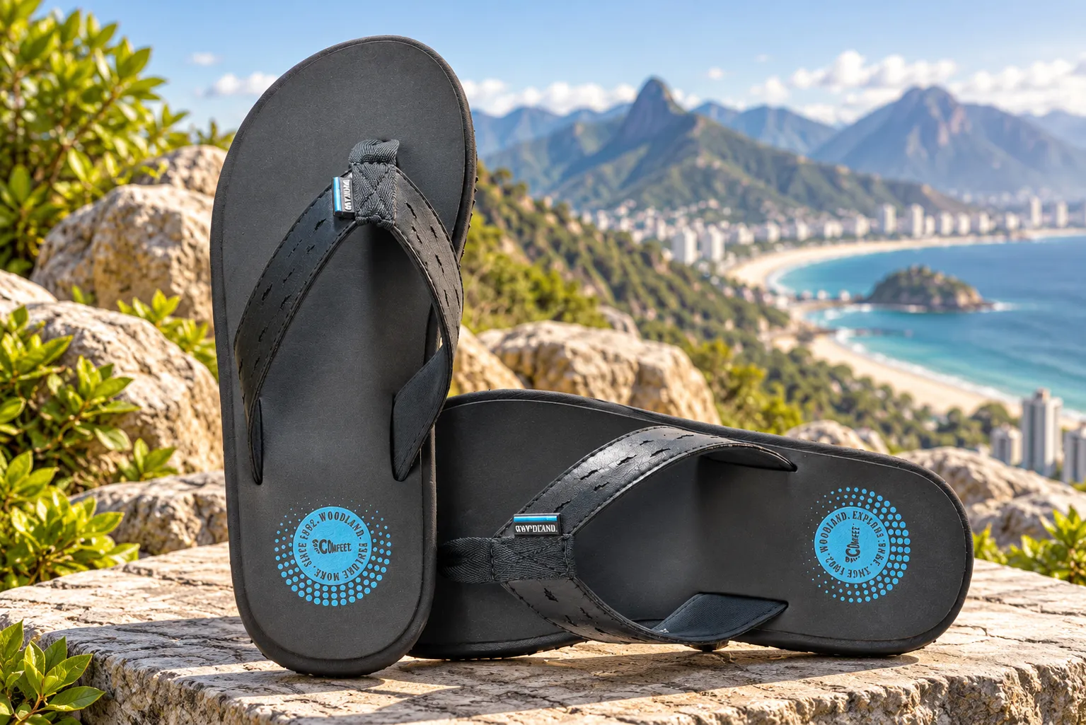 Woodland Men's Grey Everyday Grip Flip Flops