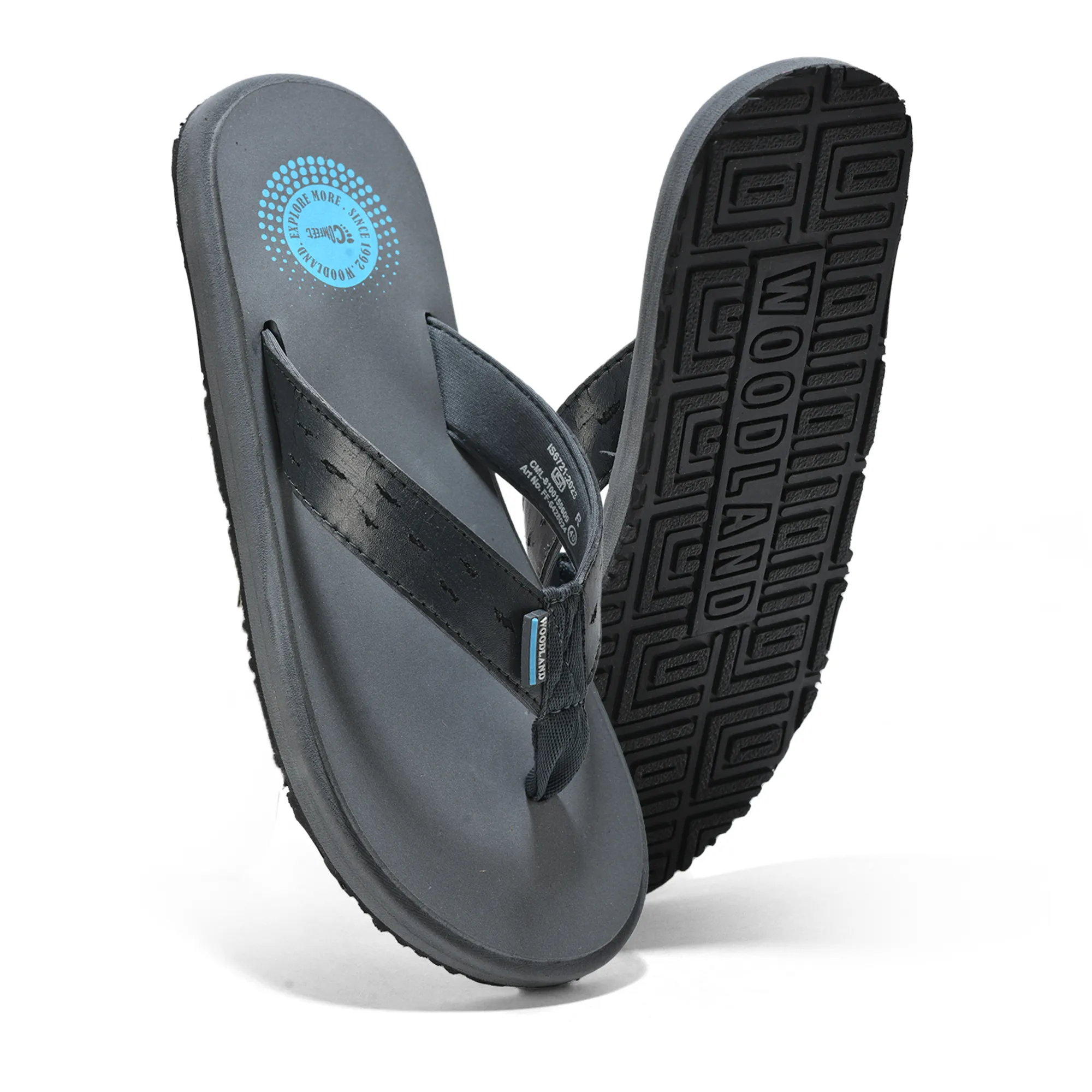 Woodland Men's Grey Everyday Grip Flip Flops 14