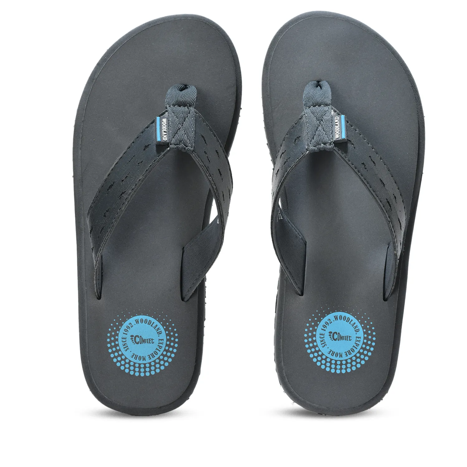 Woodland Men's Grey Everyday Grip Flip Flops 6