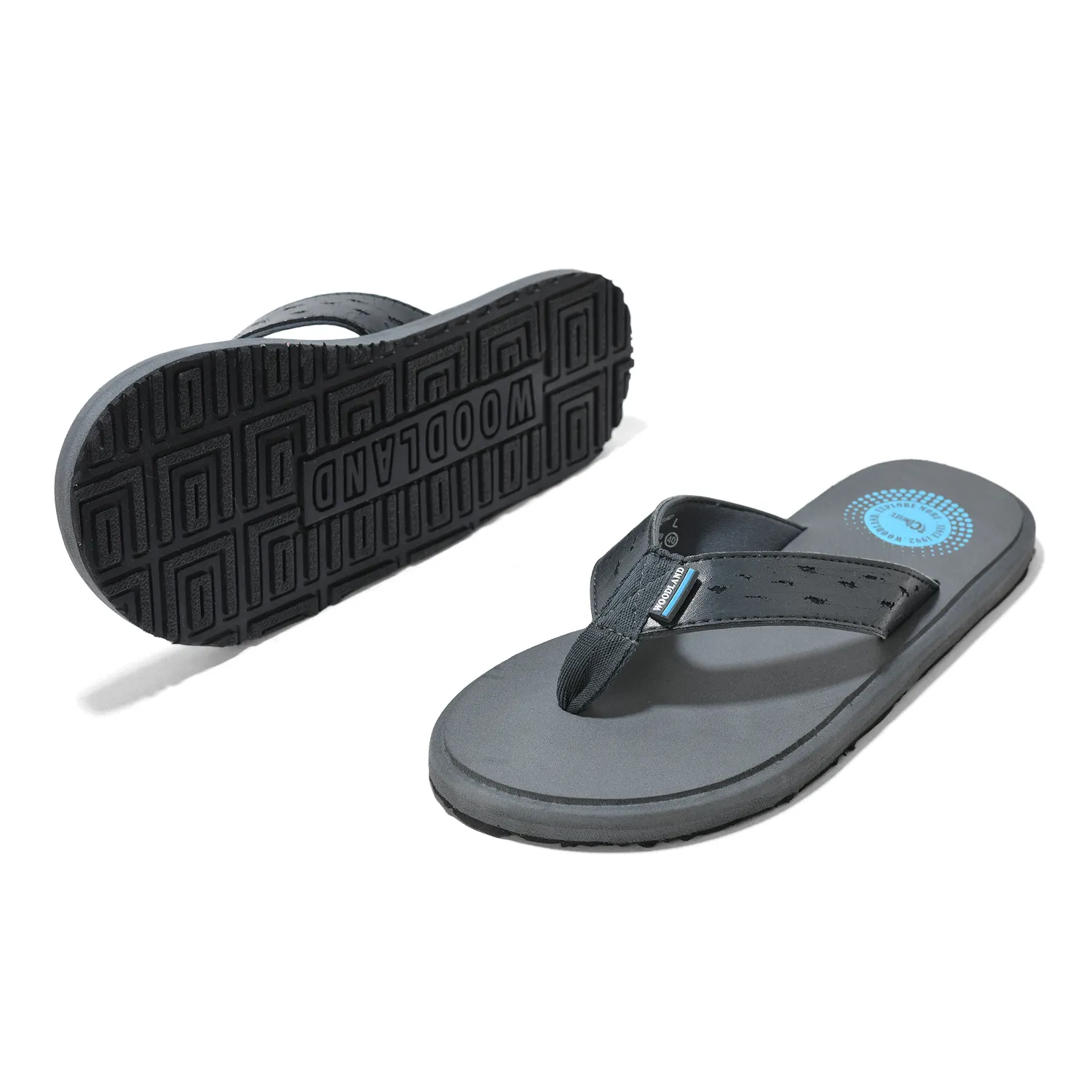 Woodland Men's Grey Everyday Grip Flip Flops 7