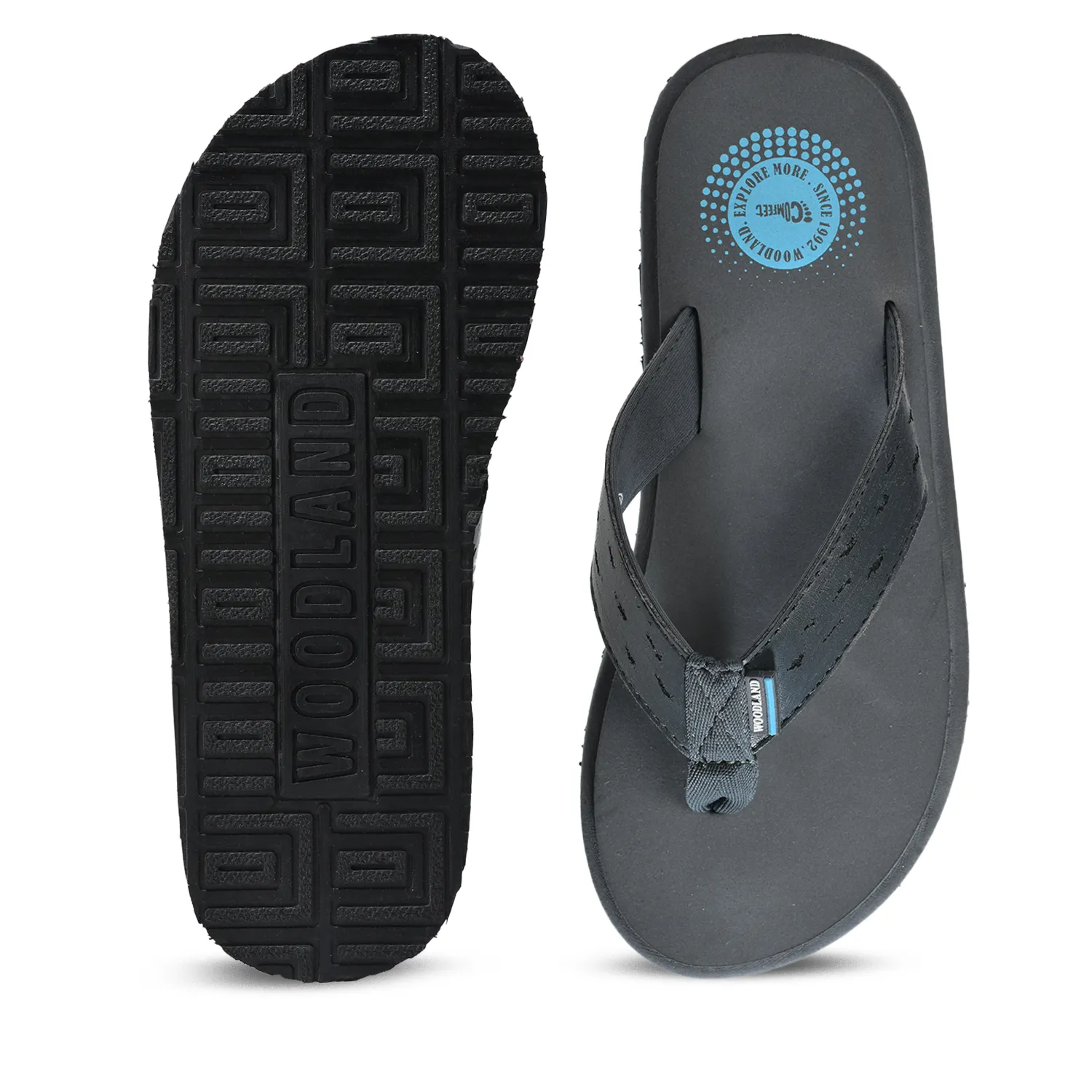 Woodland Men's Grey Everyday Grip Flip Flops 10
