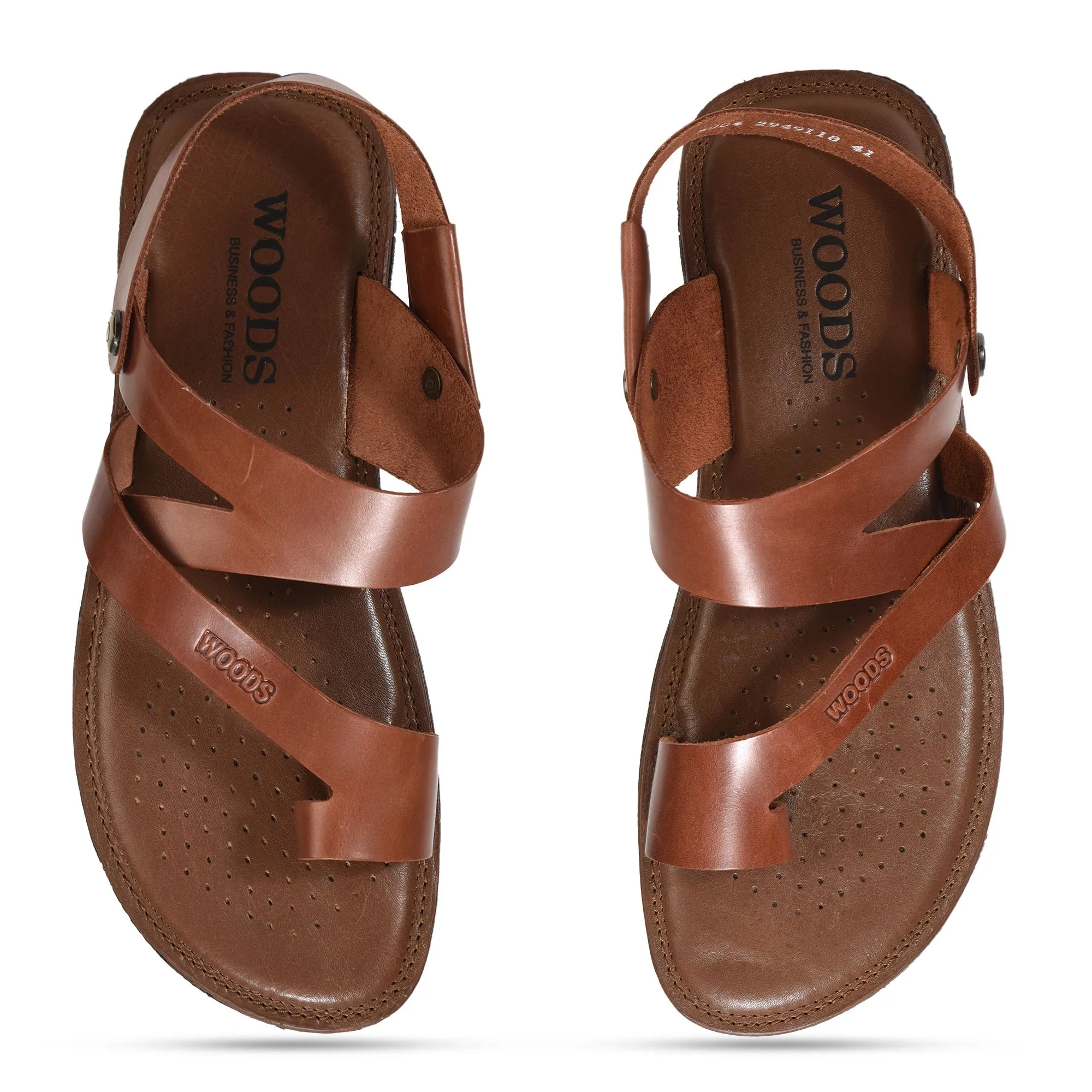 Mid Brown leather sandal for men - Thumbnail 3
